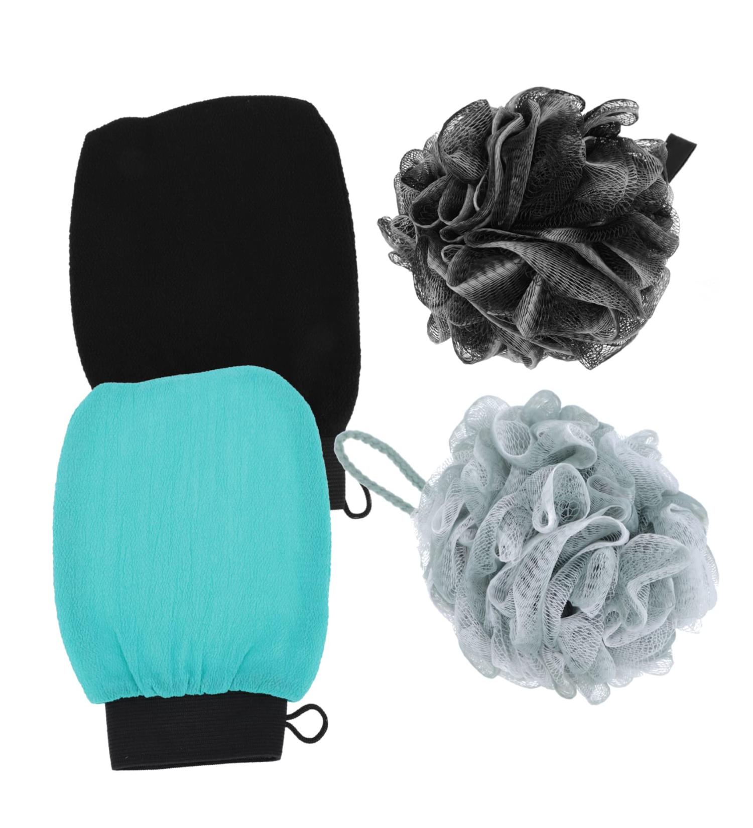 FRCOLOR 2 Sets Bath Set for Men - Body Scrub, Scrubber, Loofahs, Exfoliating Pad, Shower Gloves, Bubble Making Net - Bathroom Supplies for Clean and Refreshed Skin - Buy Online on GoSupps.com
