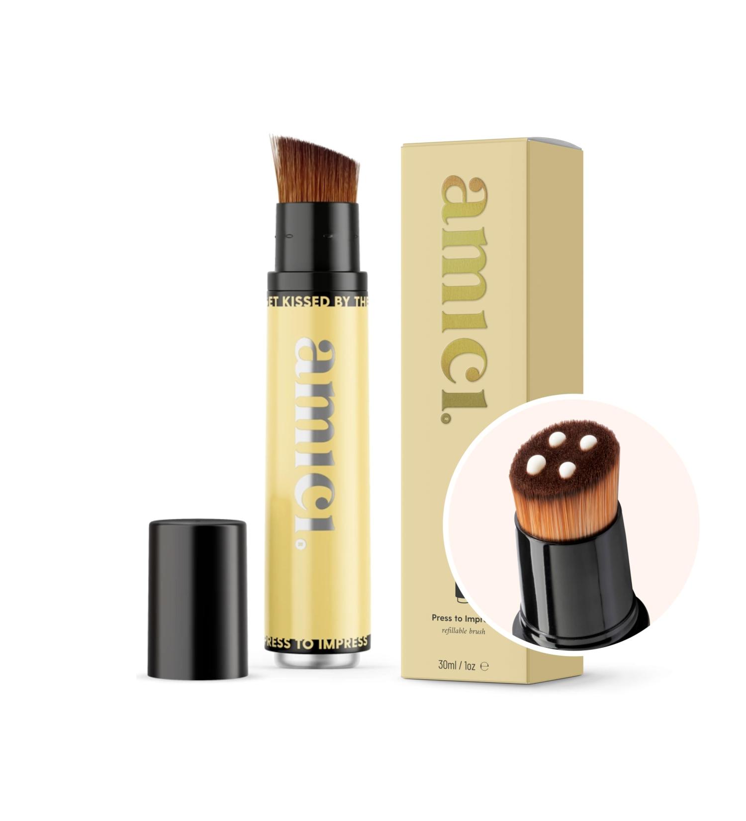 Amici Sun Protection Brush - Yummiest Yellow for Babies Children & Adults | 2-in-1 Brush & Makeup Applicator - Complete Sun Protection - Buy Online on GoSupps.com