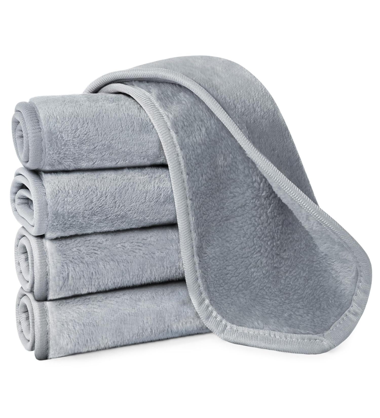 URAQT 5 Pack Face Cloths Make Up Remover Microfibre Face Wipes for Reusable Makeup Remover Cloth Washable Ultra Soft Facial Cleansing Wipe Cloths (Grey) 5pcs-grey - Buy Online on GoSupps.com