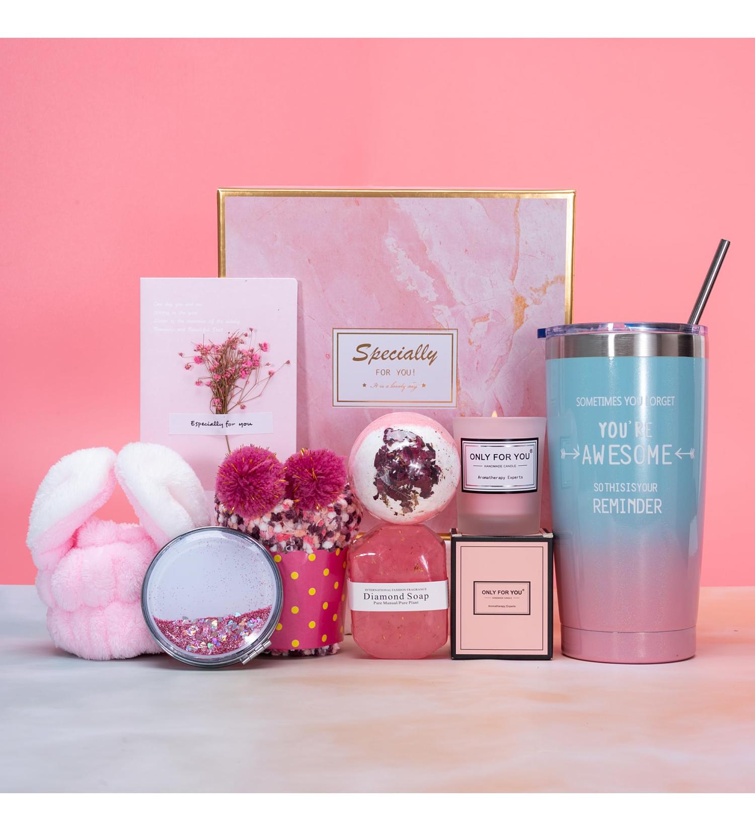 Unique Happy Birthday Spa Gift Box for Women | Perfect Mother's Day, Christmas, Thank You Gifts | Ideal for Mom, Sister, Best Friend, Wife | Pink - Buy Online on GoSupps.com