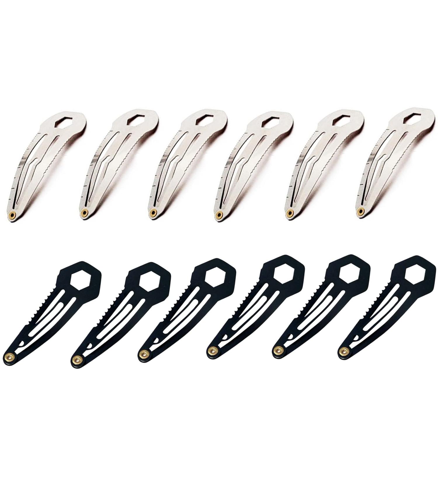 12 Pack Novelty Stainless Steel Self-Defense Hair Clips - Functional EDC Survival Kit Barrettes for Hiking, Stylish Snap Clips for Women - Buy Online on GoSupps.com