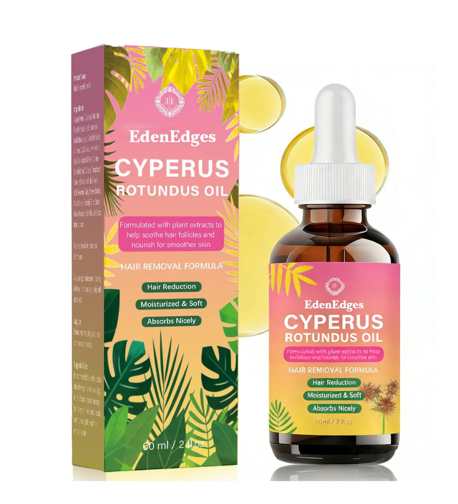 EdenEdges Cyperus Rotundus Oil for Hair Growth Reduction | Hair Removal Oil Natural Nut Grass Oil for Reducing Unwanted Body Hair Moisturizing & Soothing All Skin Types 60ml - Buy Online on GoSupps.com