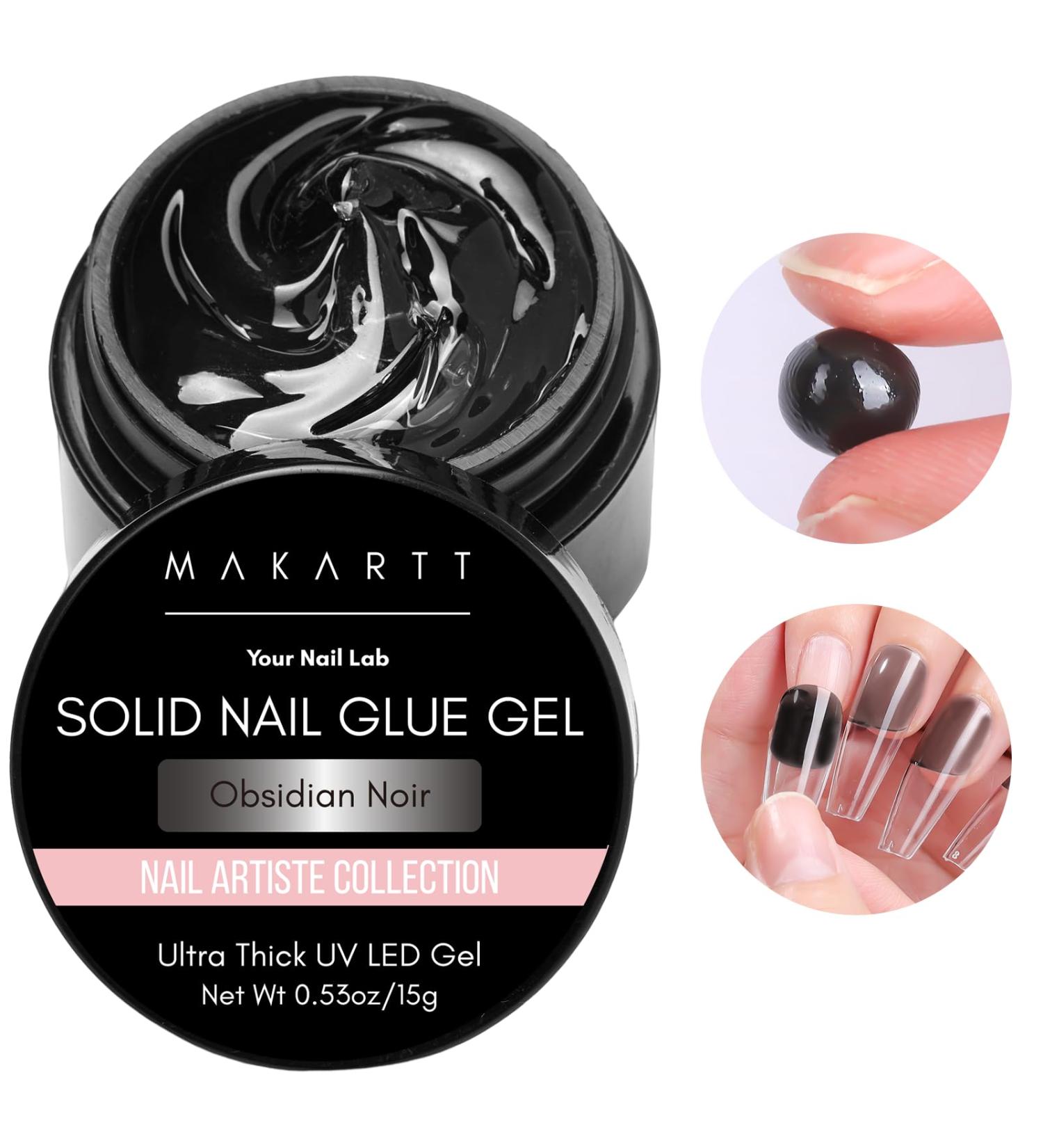 Makartt Solid Nail Gel - 15g UV Adhesive for Press-On Nails | Obsidian Noir - Perfect for Nail Art & Extensions - Buy Online on GoSupps.com