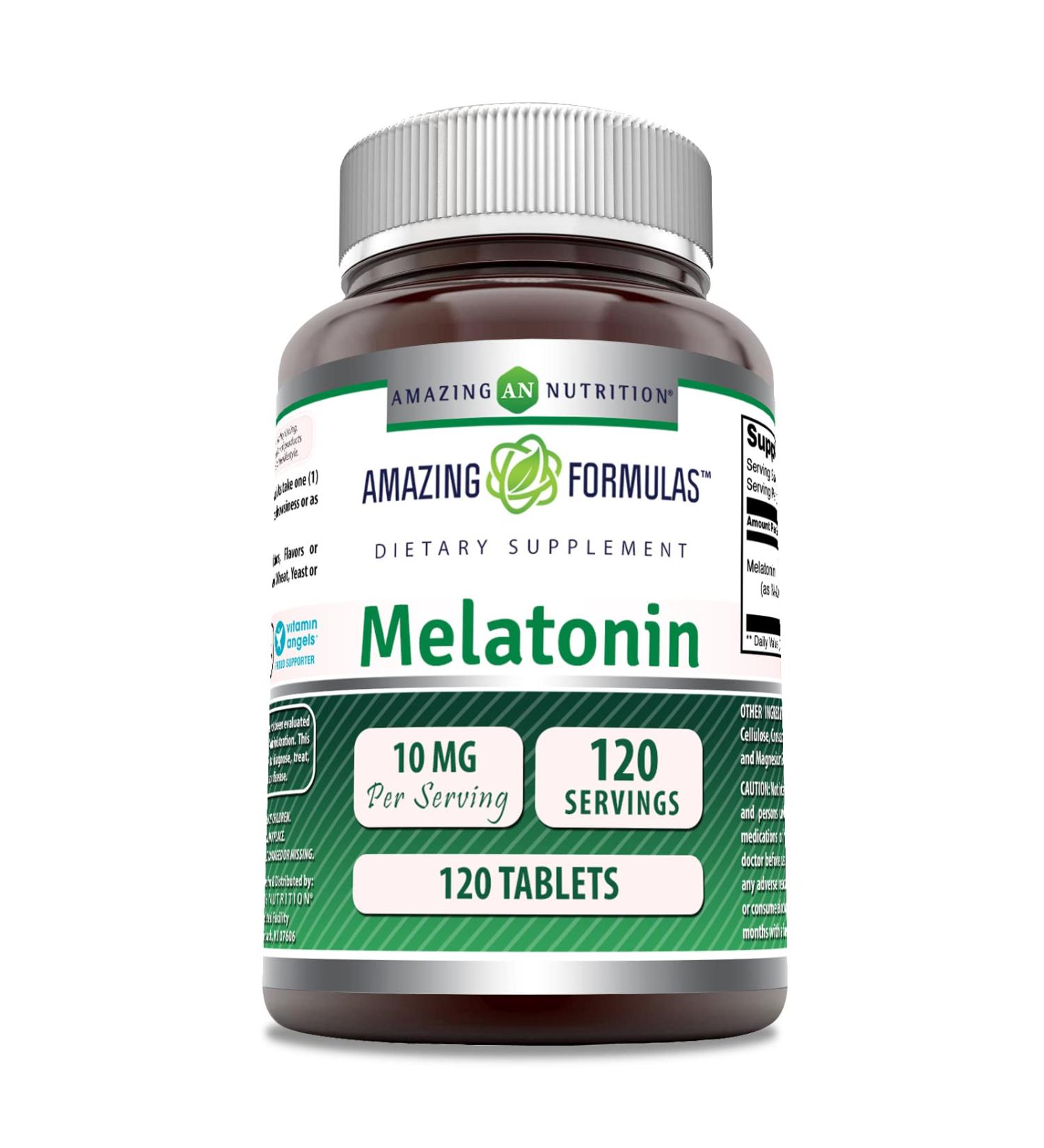Amazing Formulas Melatonin 10 Mg Supplement | Tablets | Non-GMO | Gluten-Free | Made in USA (1 Pack | 120 Count) 120 Count (Pack of 1) 120 Count | 1 Pack - Buy Online on GoSupps.com