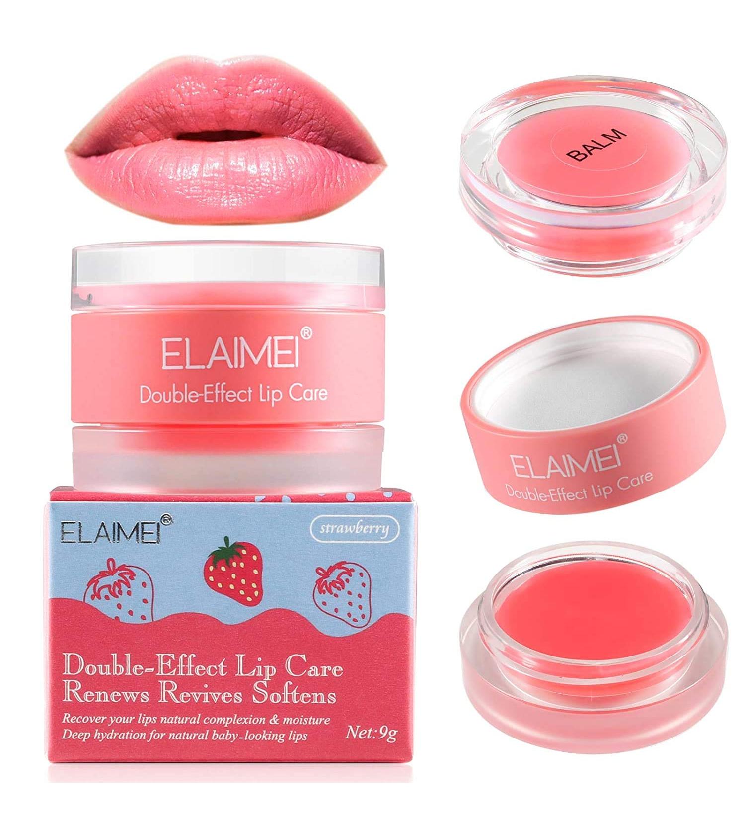 Strawberry Lip Scrub & Sleeping Mask for Overnight Moisture & Repair | Lip Treatment for Peeling, Chapped Skin | Lip Primer & Repair Balm - Buy Online on GoSupps.com