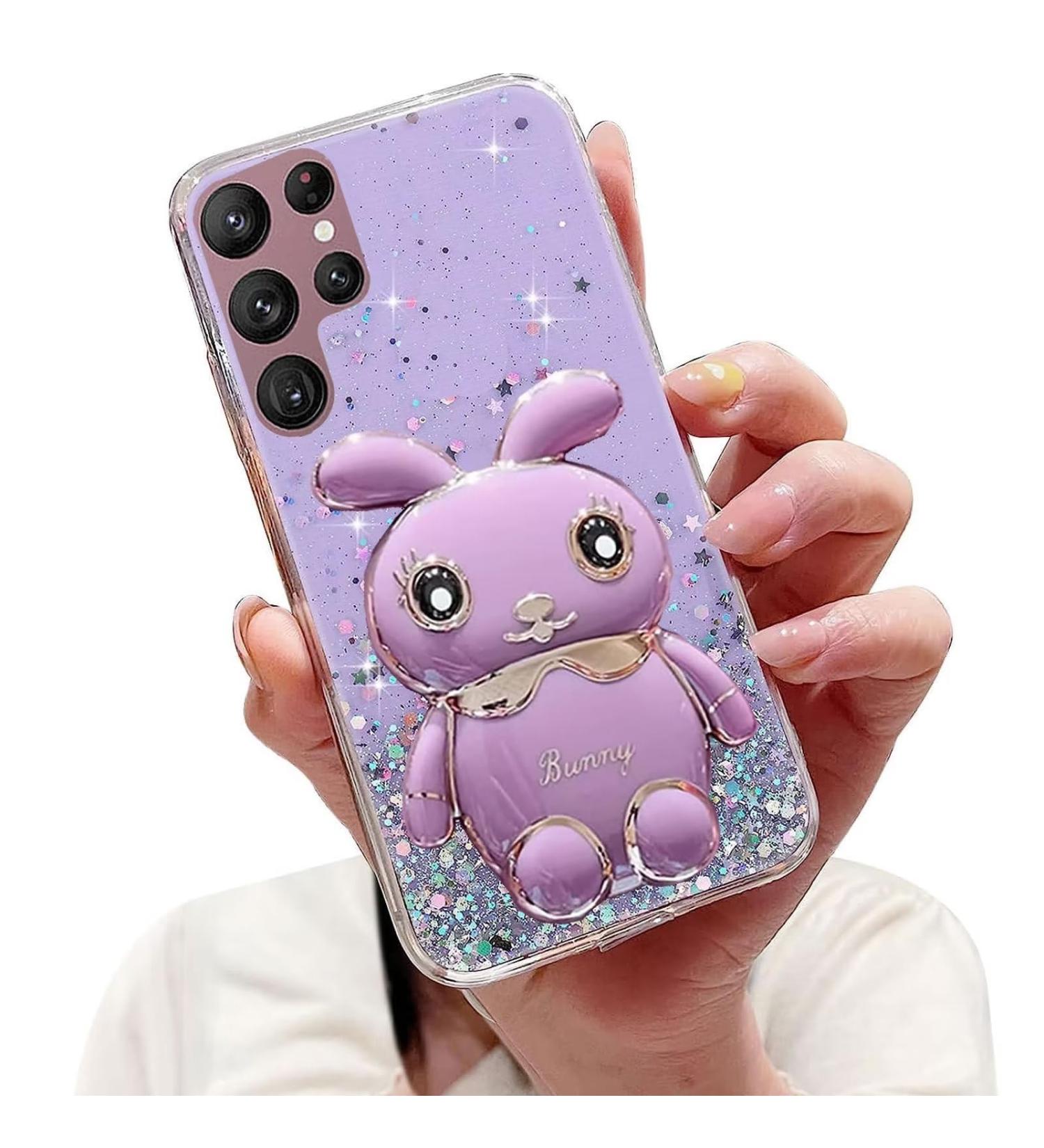 Tivenfezk Nadoli Samsung Galaxy S22 Ultra Case - Glitter Rabbit Design with Hidden Stand Soft Silicone Bling Shell - Buy Online on GoSupps.com