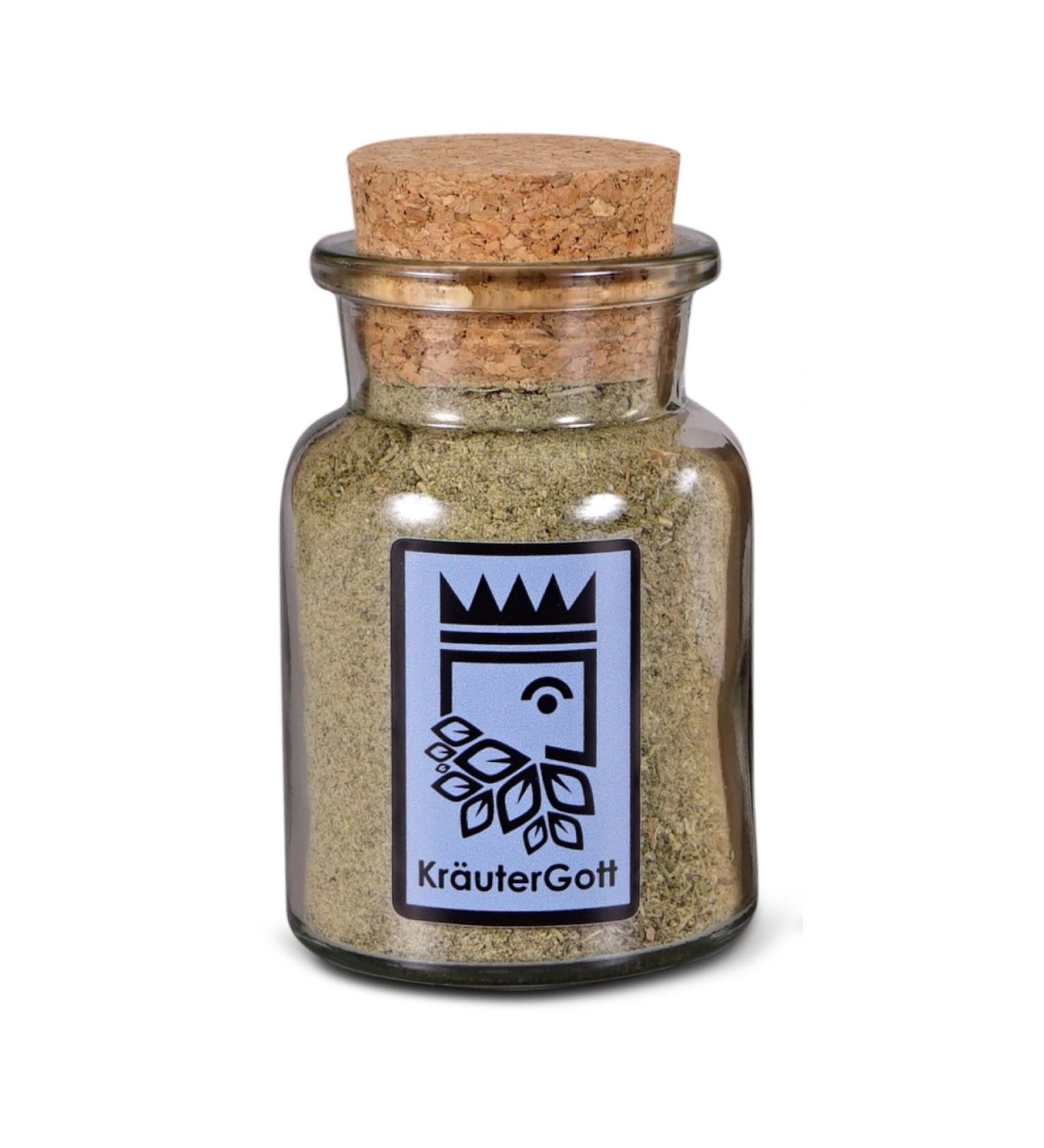 Herb God Mediterranean herbal salt with 50 herbal content original and handmade by Kr uterGod 70g in noble cork glass - Buy Online on GoSupps.com