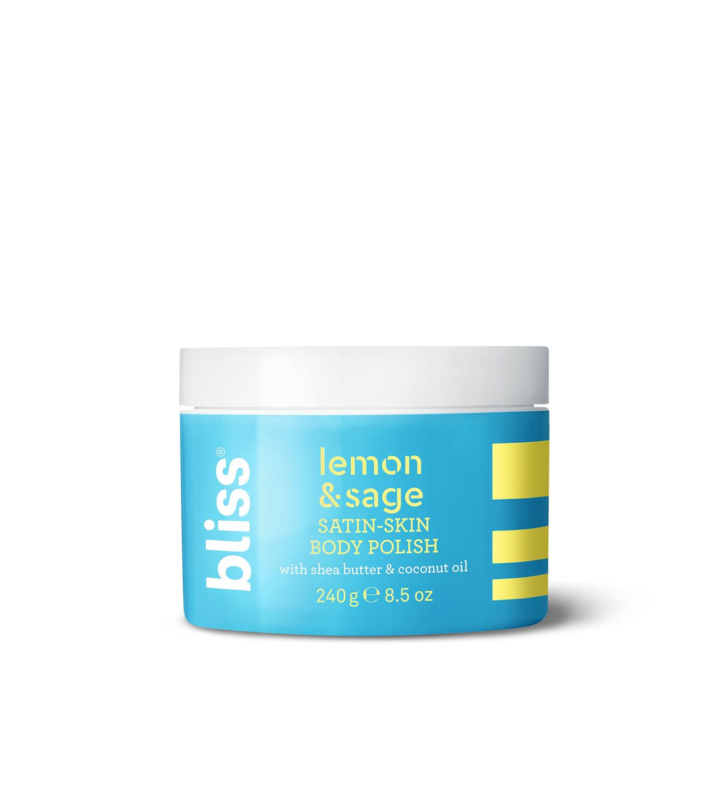 Bliss Satin-Skin Body Polish - Lemon & Sage Body Scrub 8.5 Oz - Vegan & Cruelty-Free - Buy Online on GoSupps.com