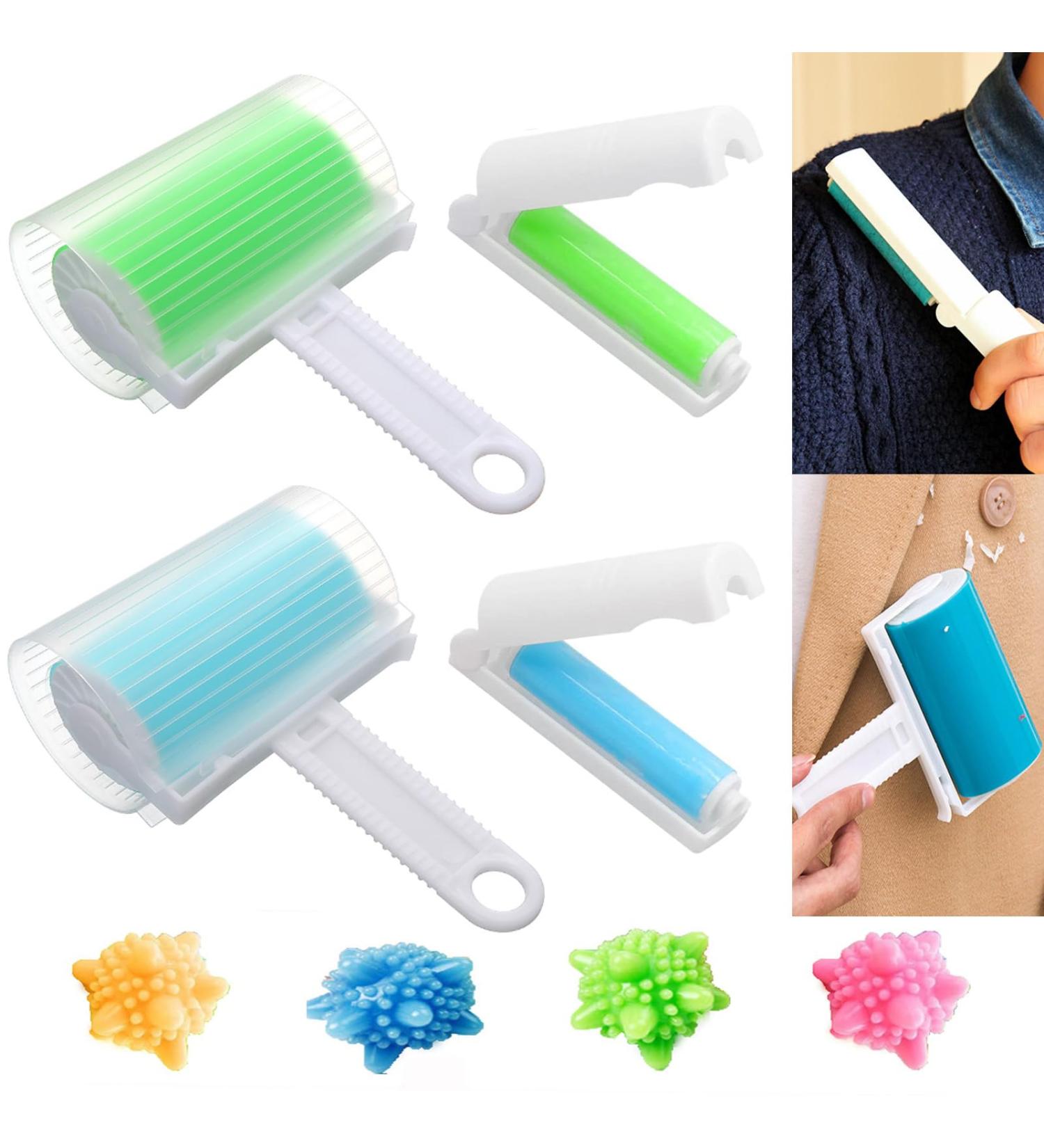 ZhongGuoqiaomao 8pcs Reusable Lint Roller - Washable Sticky Roller for Animal Hair Dust & Lint - Foldable & Convenient Accessories with Laundry Ball - Buy Online on GoSupps.com
