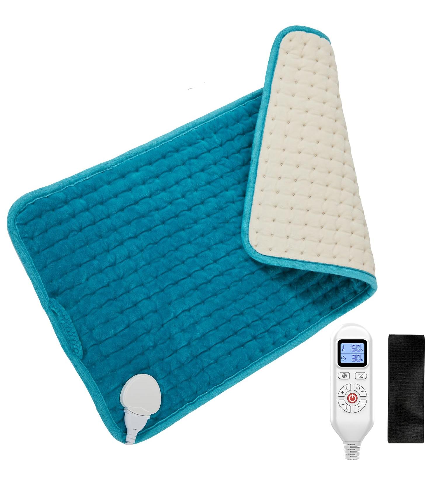 Jobyna Electrical Heating Pillow | Adjustable Physiotherapy Heating Pad with Fast Warming & Auto Shut-Off | 30-70 10-90 Min Timer | 30x60cm Pfauenblau - Buy Online on GoSupps.com