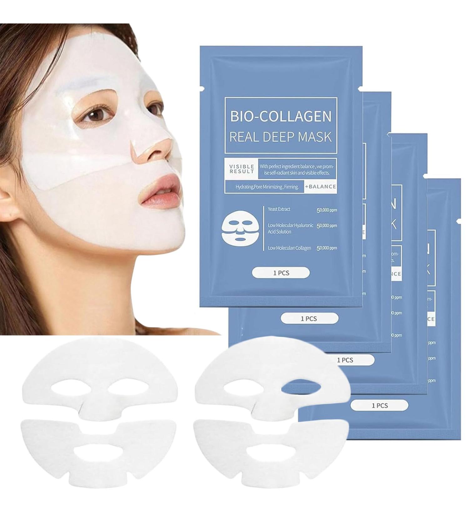 Deep Collagen Face Mask - Skinqueen Bio-Collagen Overnight Anti-Wrinkle Sheet Mask | Hydrating Korean Real Mask for Firming & Elasticity - Buy Online on GoSupps.com