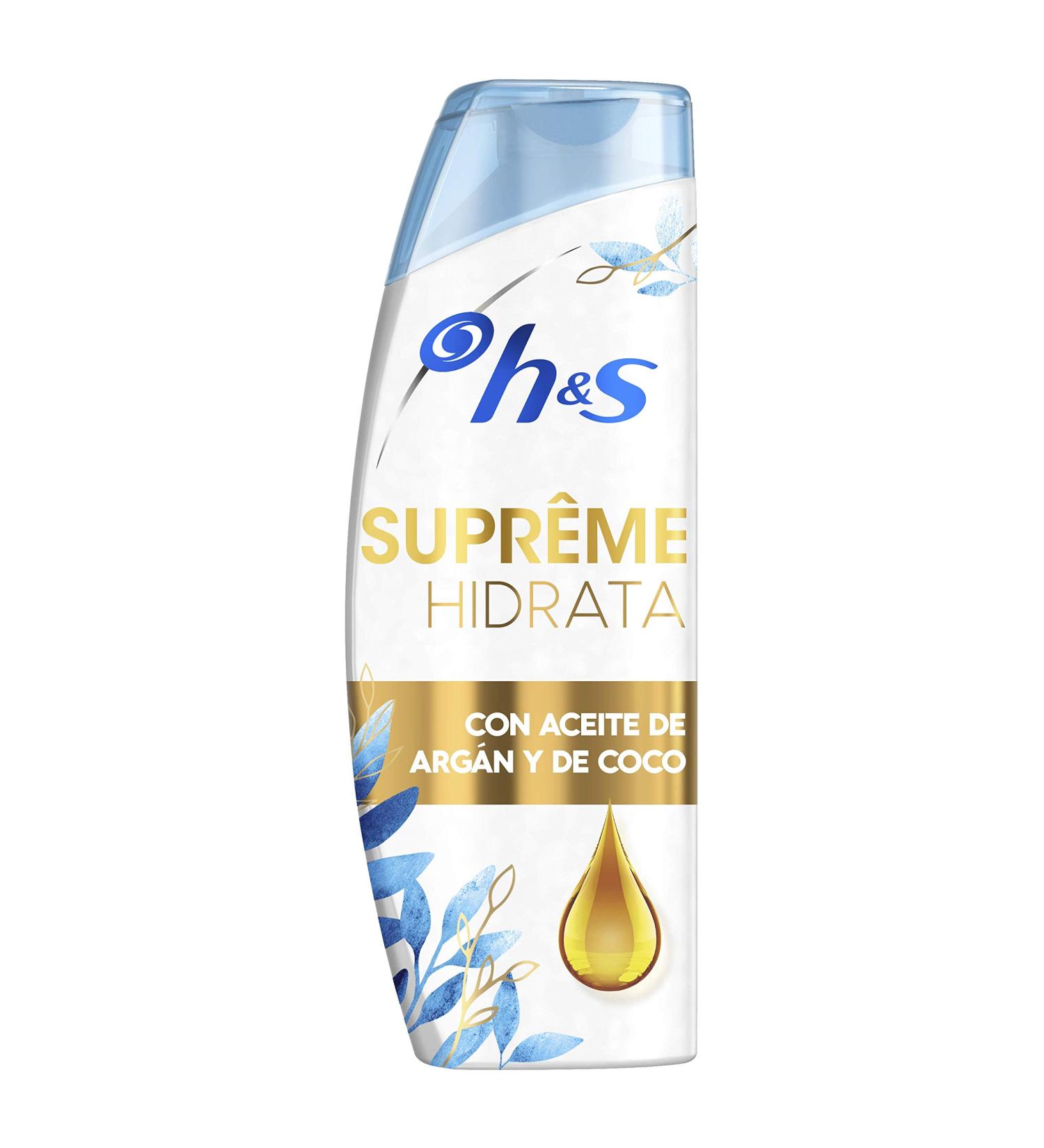 h&s Head & Shoulders Supreme Hydrate Anti-Dandruff Shampoo for Dry Hair - 2 x 300ml Bottles - Total: 600ml