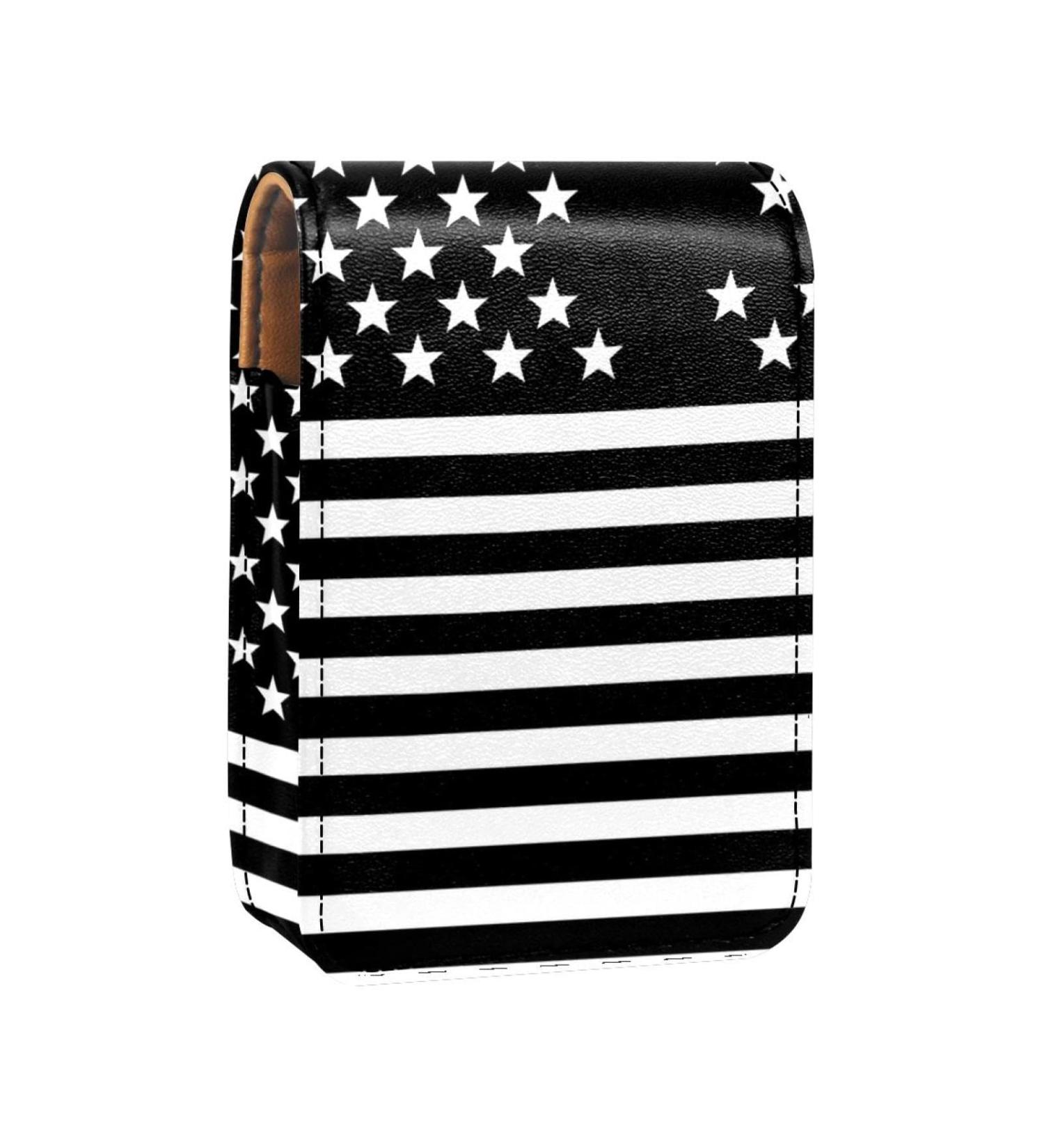 Travel Lipstick Organizer Case | Portable Makeup Bag with Mirror | American Flag Design | Shop Now - Buy Online on GoSupps.com