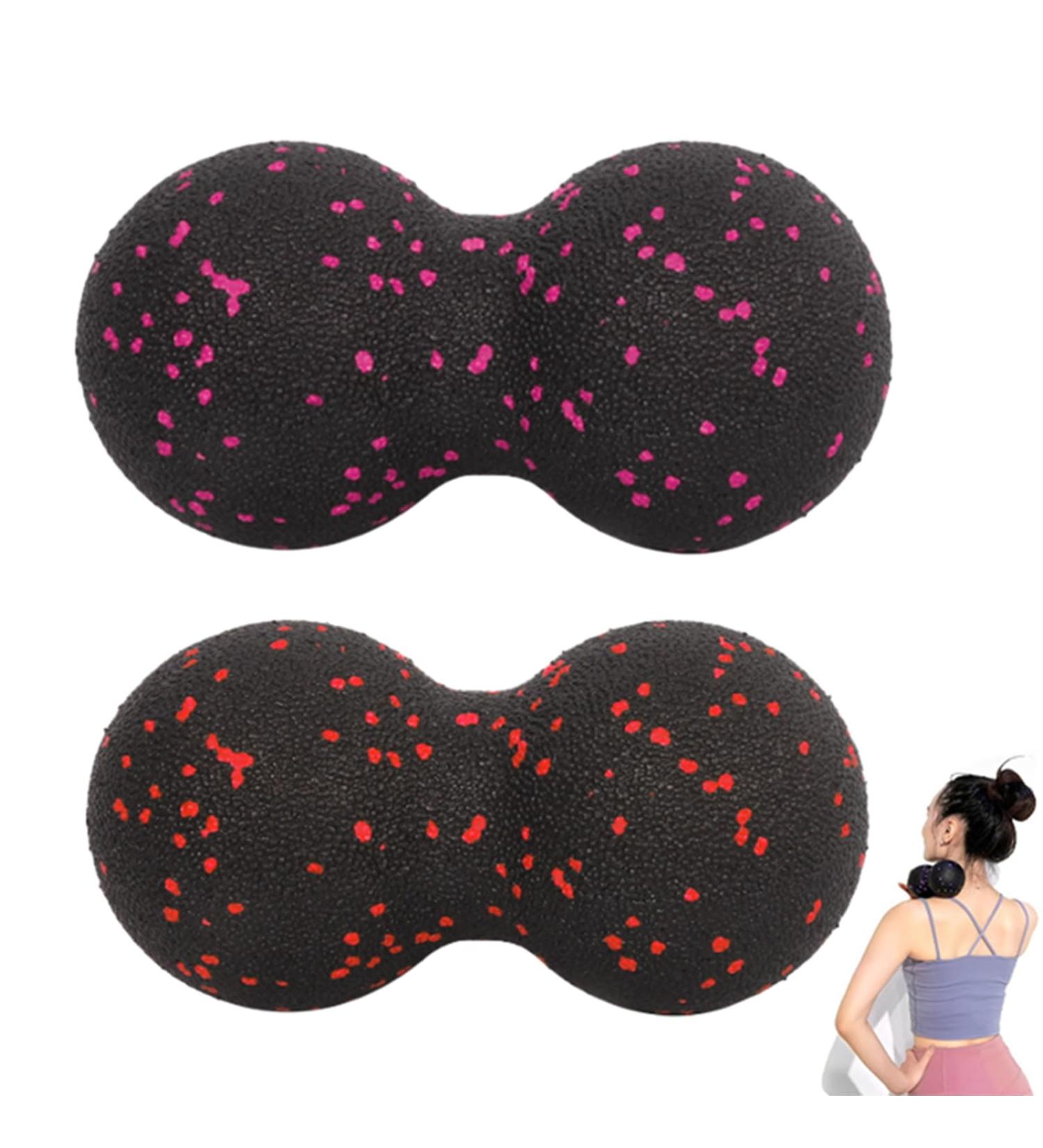 2-Pack Peanut Massage Balls for Muscle Relief & Fascia Stretching - Red Black Pink White Blue - Buy Online on GoSupps.com