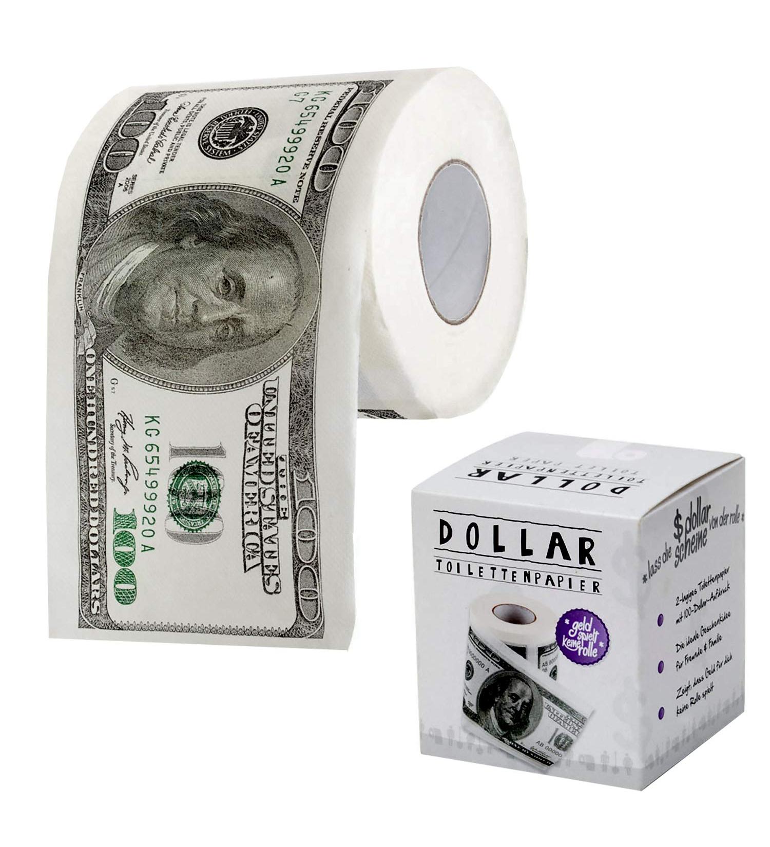 US Dollar Toilet Paper - Funny Gift Item in Dollar Bill Packaging - Joke Gift for All Occasions - Buy Online on GoSupps.com