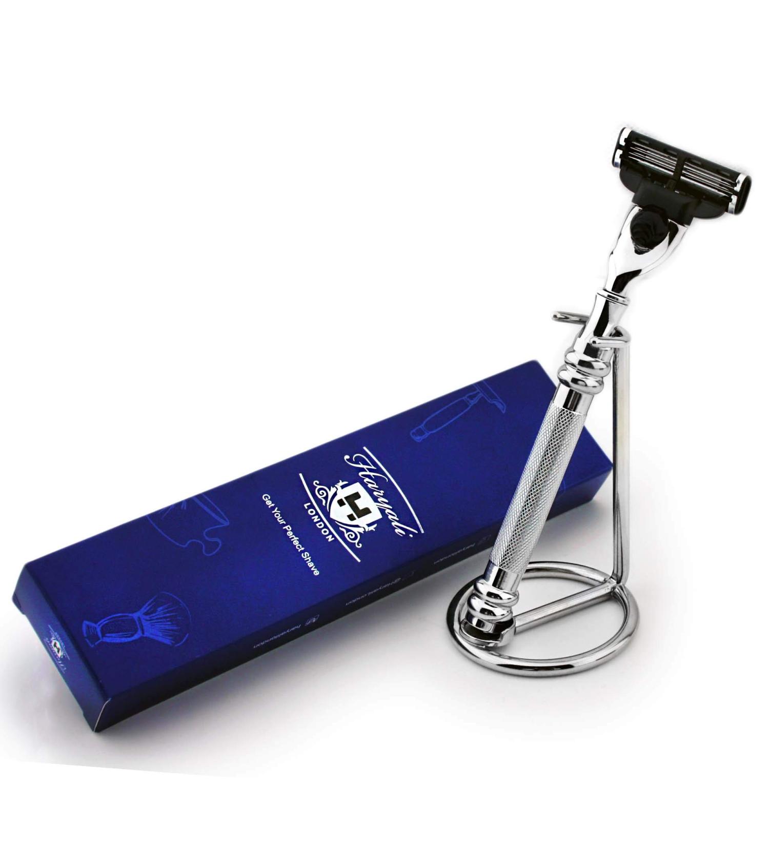 Haryali London Dreikant Razor Stand - Premium Stainless Steel Shaving Stand for Wet Shaving - Ideal Gift - Buy Online on GoSupps.com