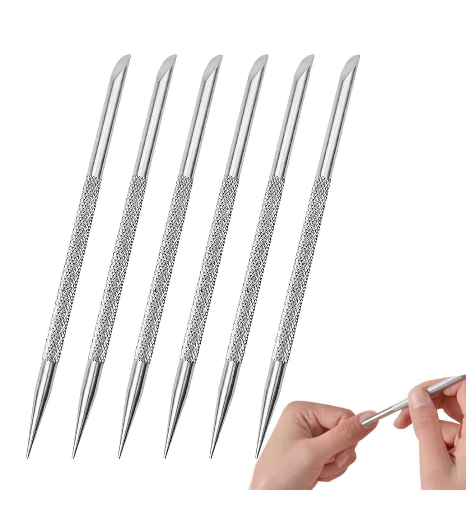 6 PCS Stainless Steel Cuticle Pusher Tool Set - Nail Polish Remover & Manicure Pedicure Cleaner for Perfect Fingernails & Toenails - Buy Online on GoSupps.com