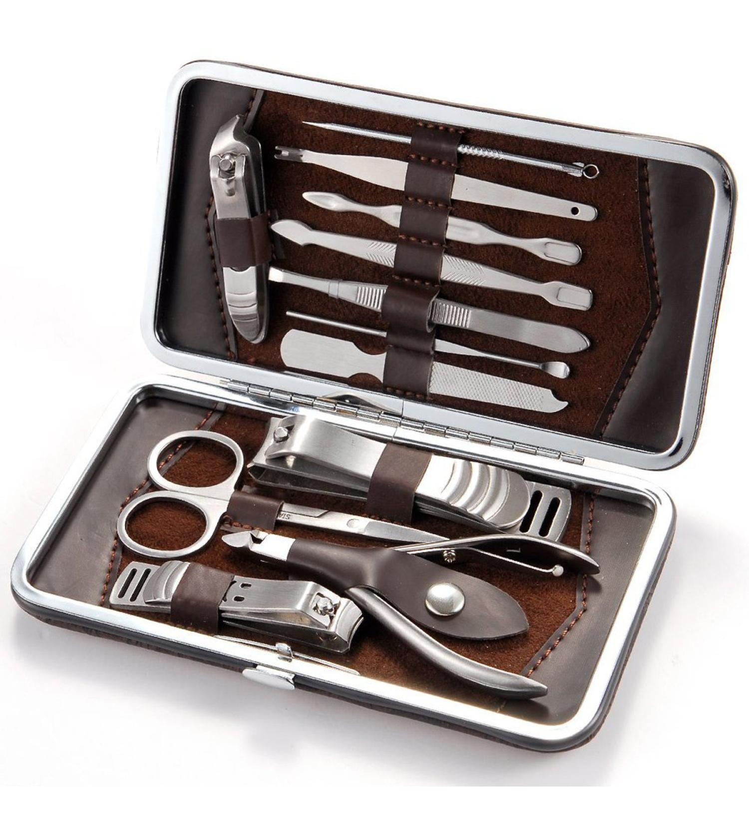 LUPO 12-Piece Manicure Pedicure Set | Nail Care Clipper & Cuticle Case | International Shipping - Buy Online on GoSupps.com