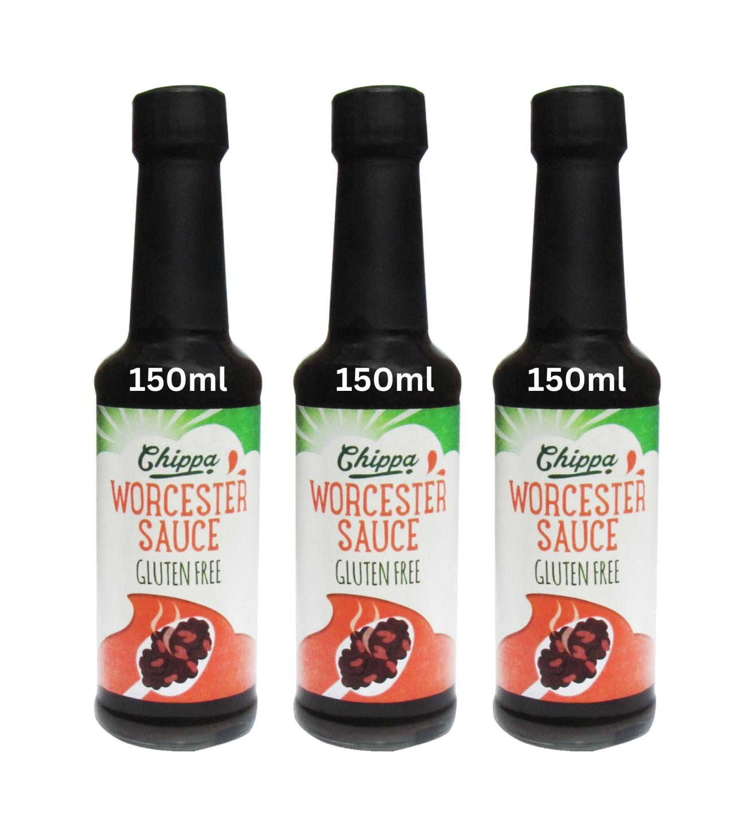 Gluten Free Worcestershire Sauce 3 Pack Bundle Containing Chippa Brand Gluten Free Worcester Sauce 3 x 150ml - Buy Online on GoSupps.com