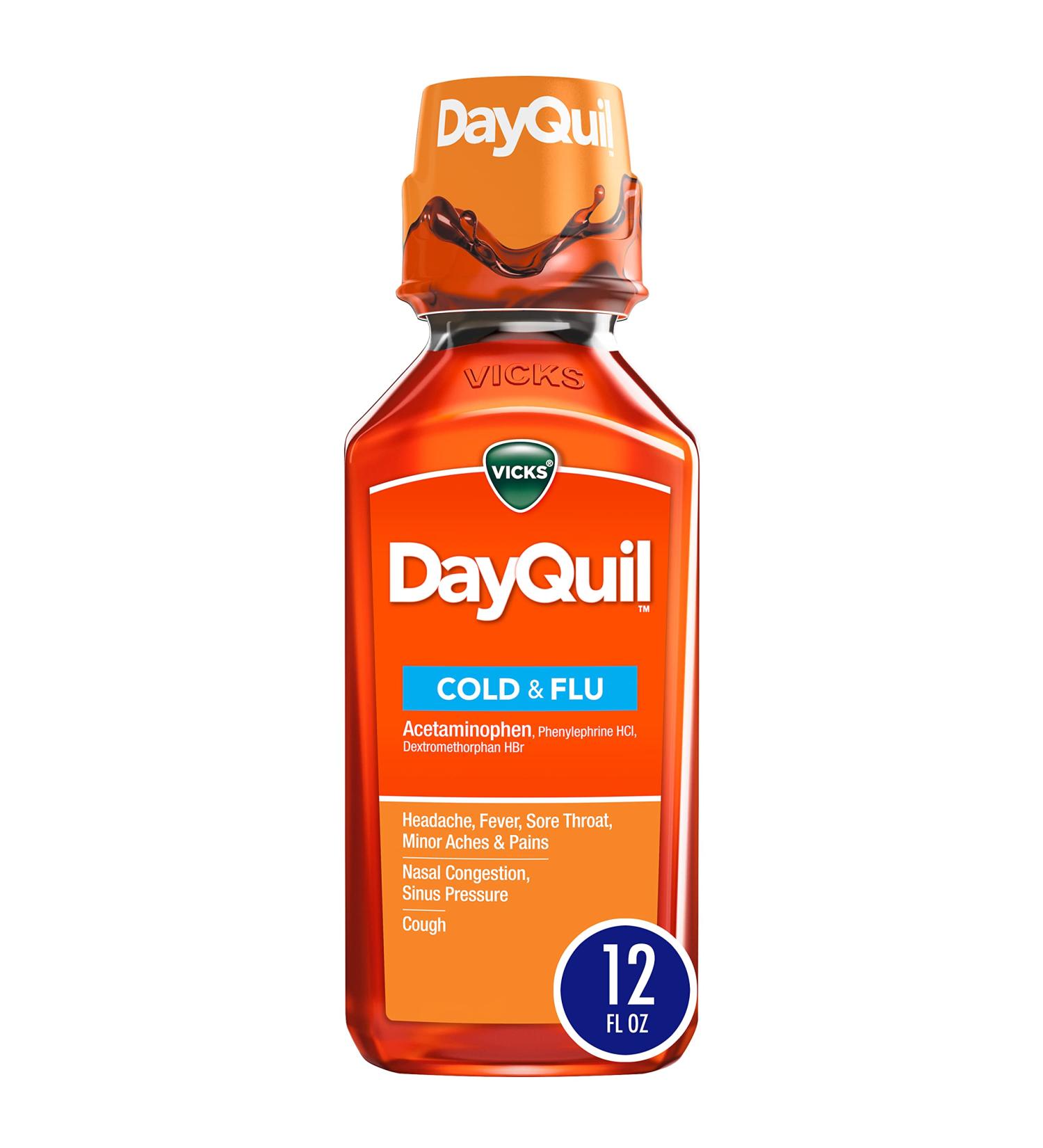 Vicks DayQuil Cough Cold & Flu Almond Relief 12 Fl Oz - Pack of 1 - Buy Online on GoSupps.com