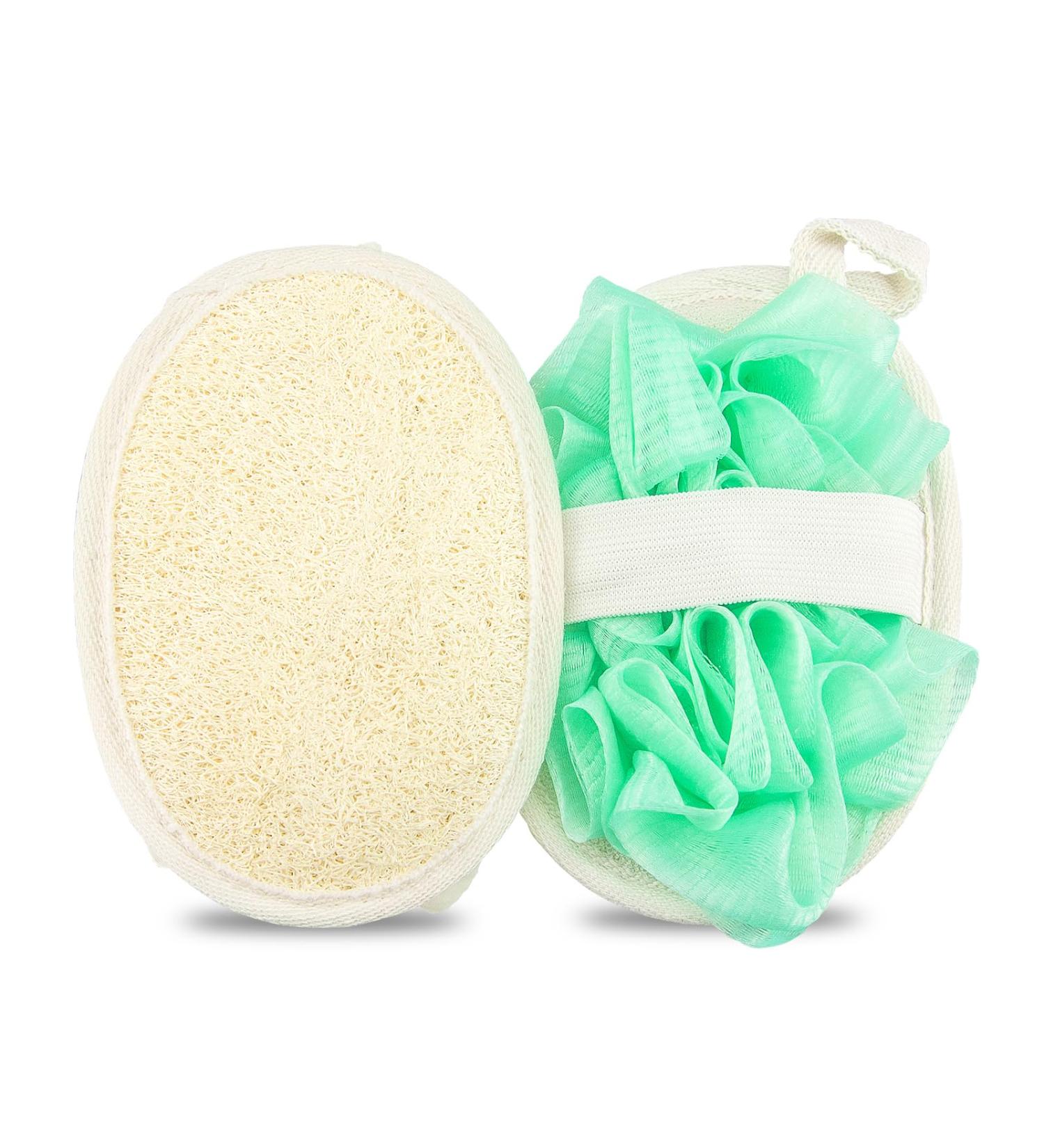Travel Natural Body Loofah Sponge - Eco-Friendly Mini Exfoliating Scrub for Soft Sensitive Skin - Double-Sided 2 Pack - Buy Online on GoSupps.com