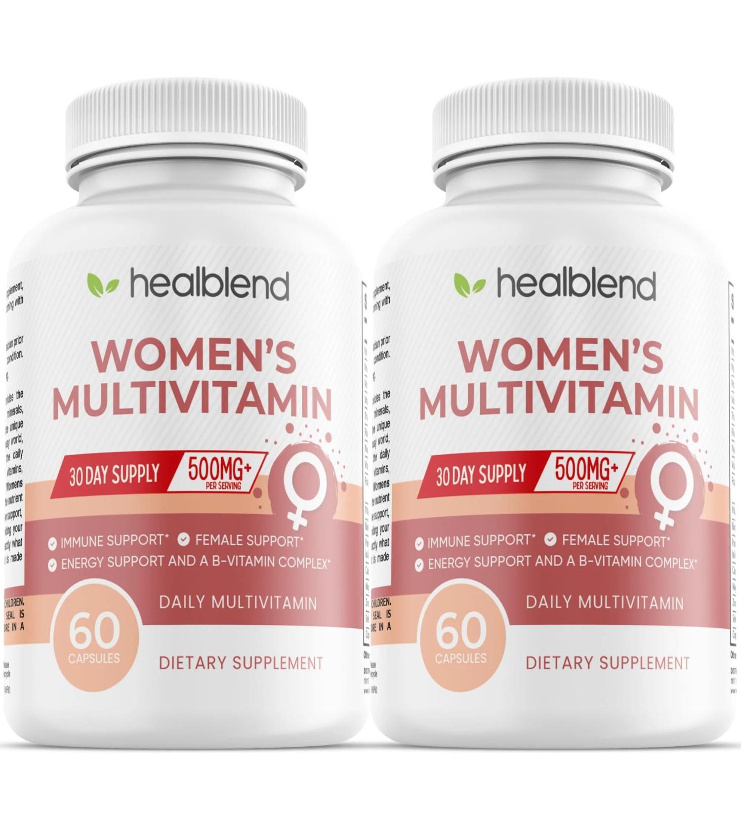 Women's Multivitamin with Biotin (Without Iron) - 20 Essential Vitamins and Minerals Supports General Health Energy & Immunity - 60 Capsules (2) - Buy Online on GoSupps.com
