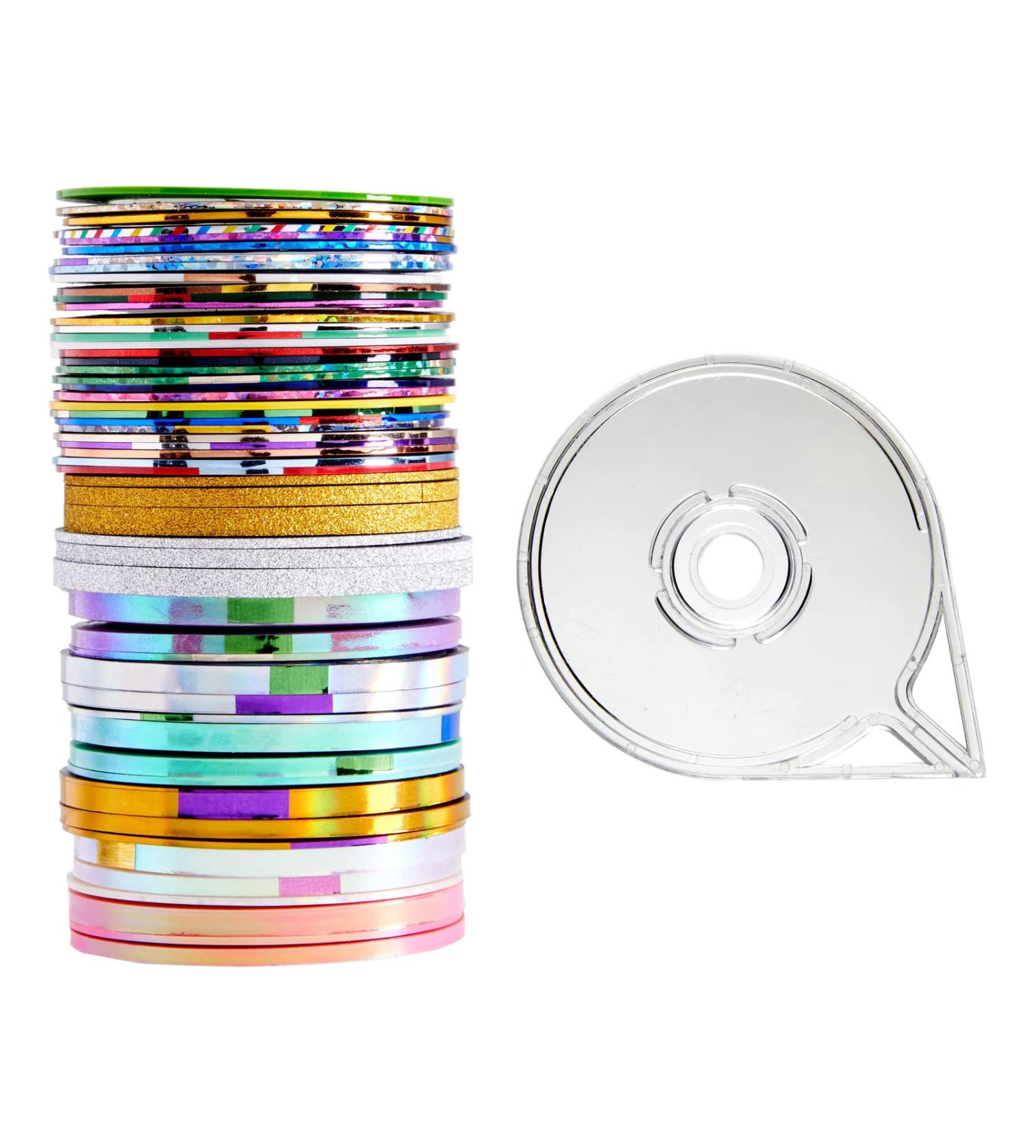 Metallic Nail Art Striping Tape - 54 Rolls in 12 Dispensers (3 Sizes) - Buy Online on GoSupps.com