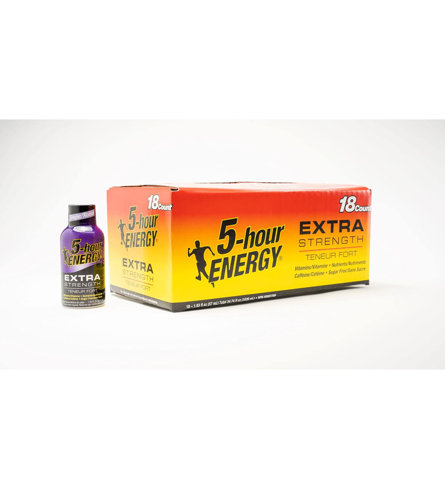 5-hour Energy - Extra Strength - Grape - 1 box of 18 x 57ml bottles - Buy Online on GoSupps.com