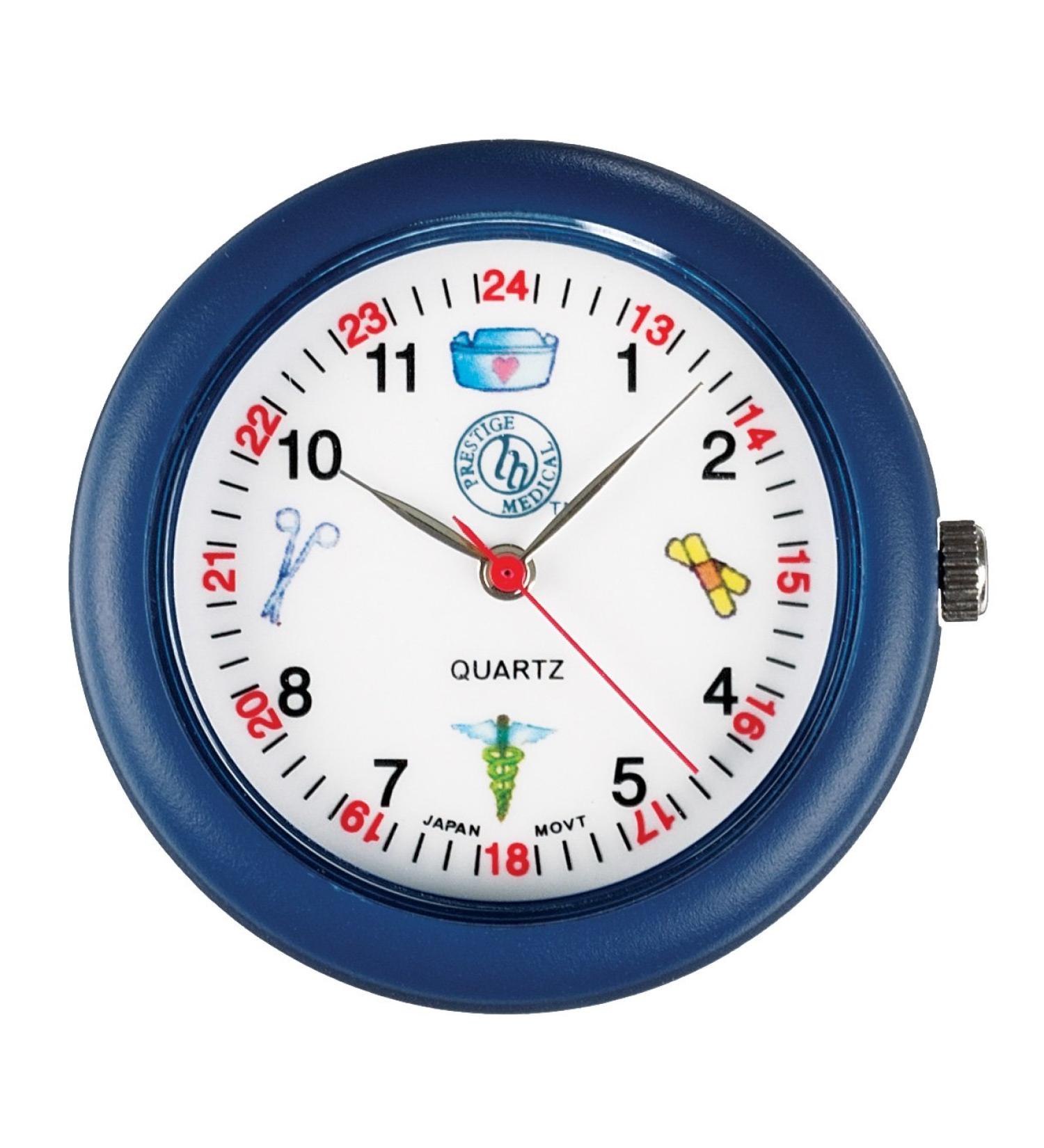 Prestige Medical Analog Stethoscope Watch with Medical Symbols, Blue Blue Medical Symbols Watch