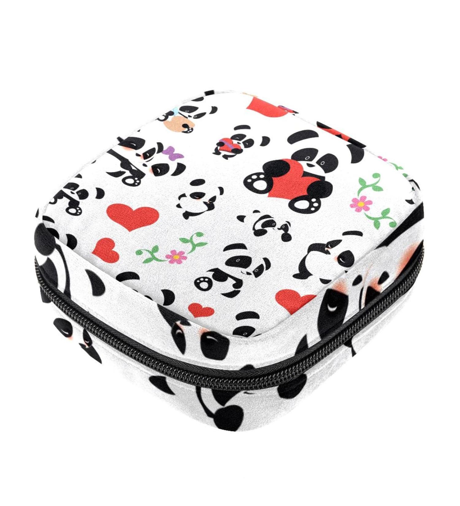 Pandas with Heart Bandage Storage Bag | Portable Menstrual Cup Pocket for Teens & Women - Ideal Gift! - Buy Online on GoSupps.com