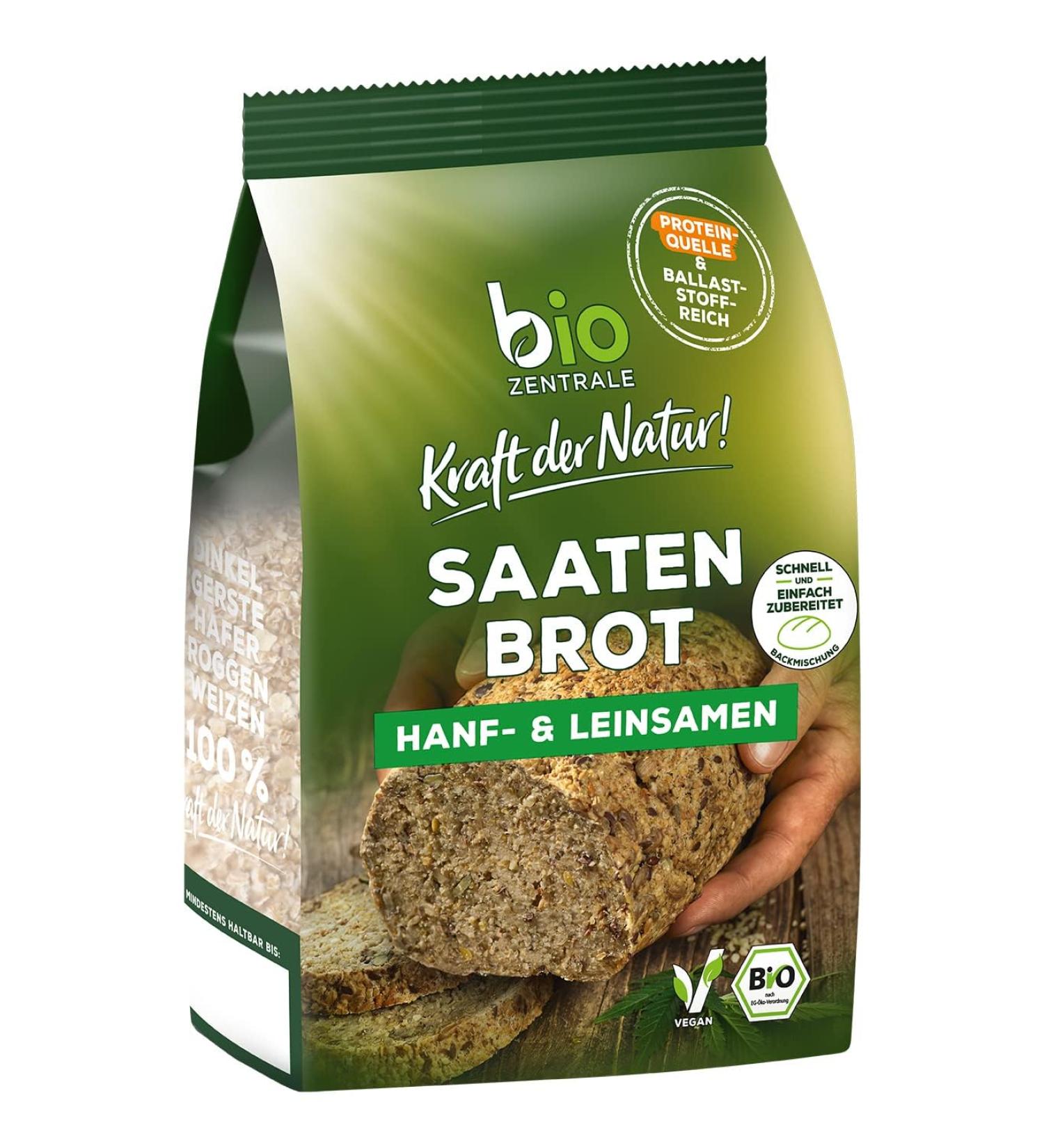 Biocentral Organic Baking Mix Seed Bread - Hemp & Linseed 500g | Easy Flour & Yeast-Free High Protein Filler | Fast International Shipping - Buy Online on GoSupps.com