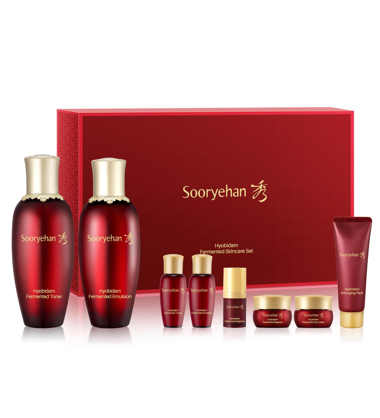 Sooryehan Hyobidam Fermented Skincare Gift Set Premium Korean Skin Care for Intense Hydration & Elasticity | Ginseng & Snow Fungus - 13.53 fl oz - Buy Online on GoSupps.com