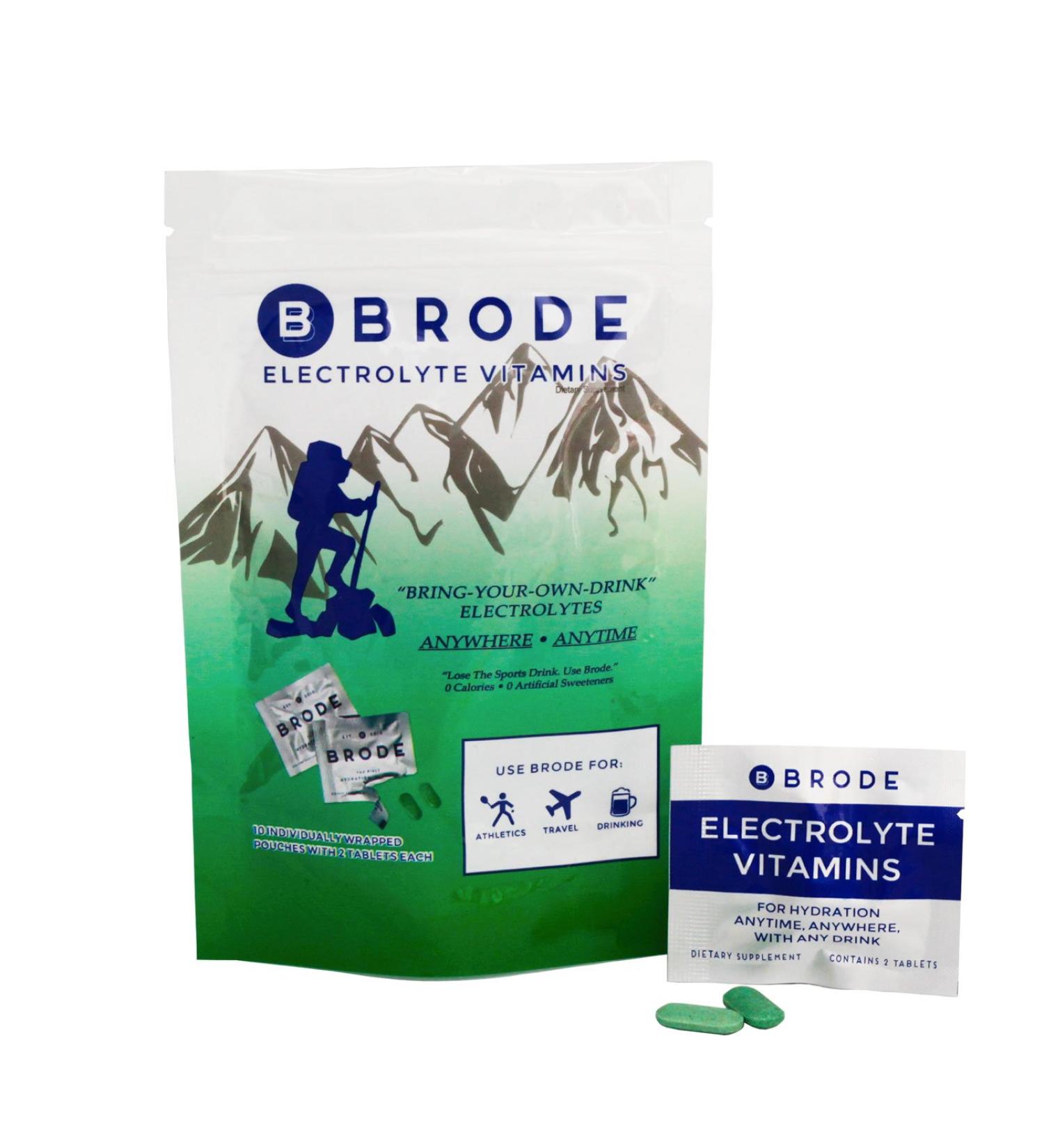 Brode Electrolyte Tablets - Zero Sugar No Flavor - Essential 5 Electrolytes & 9 Vitamins for Sports Nightlife & Jetlag - Portable Hydration Solution - Buy Online on GoSupps.com
