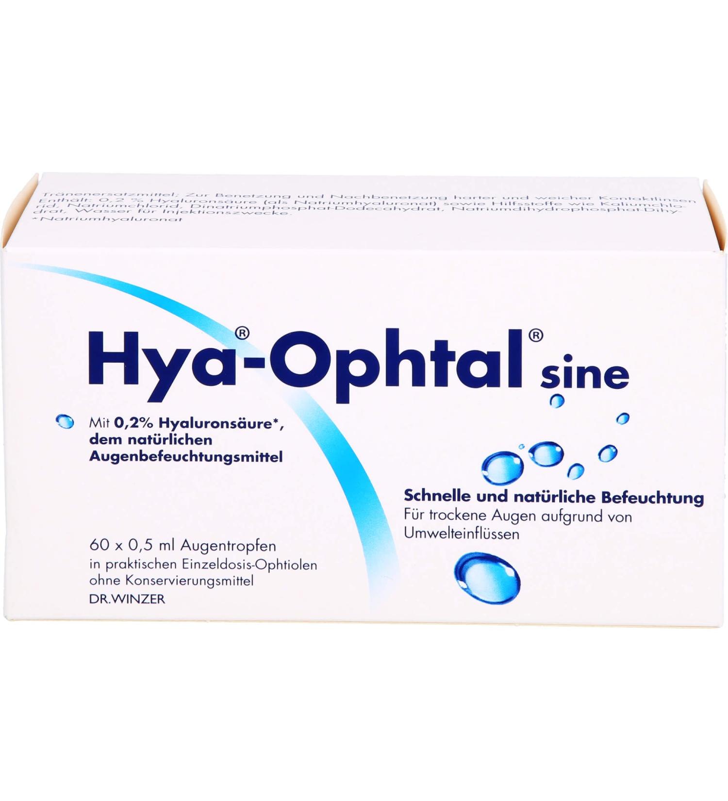 Buy Hya Ophtal Sine Eye Drops 60x0.5 ml - Soothing Relief for Dry Eyes | Fast International Shipping - Buy Online on GoSupps.com