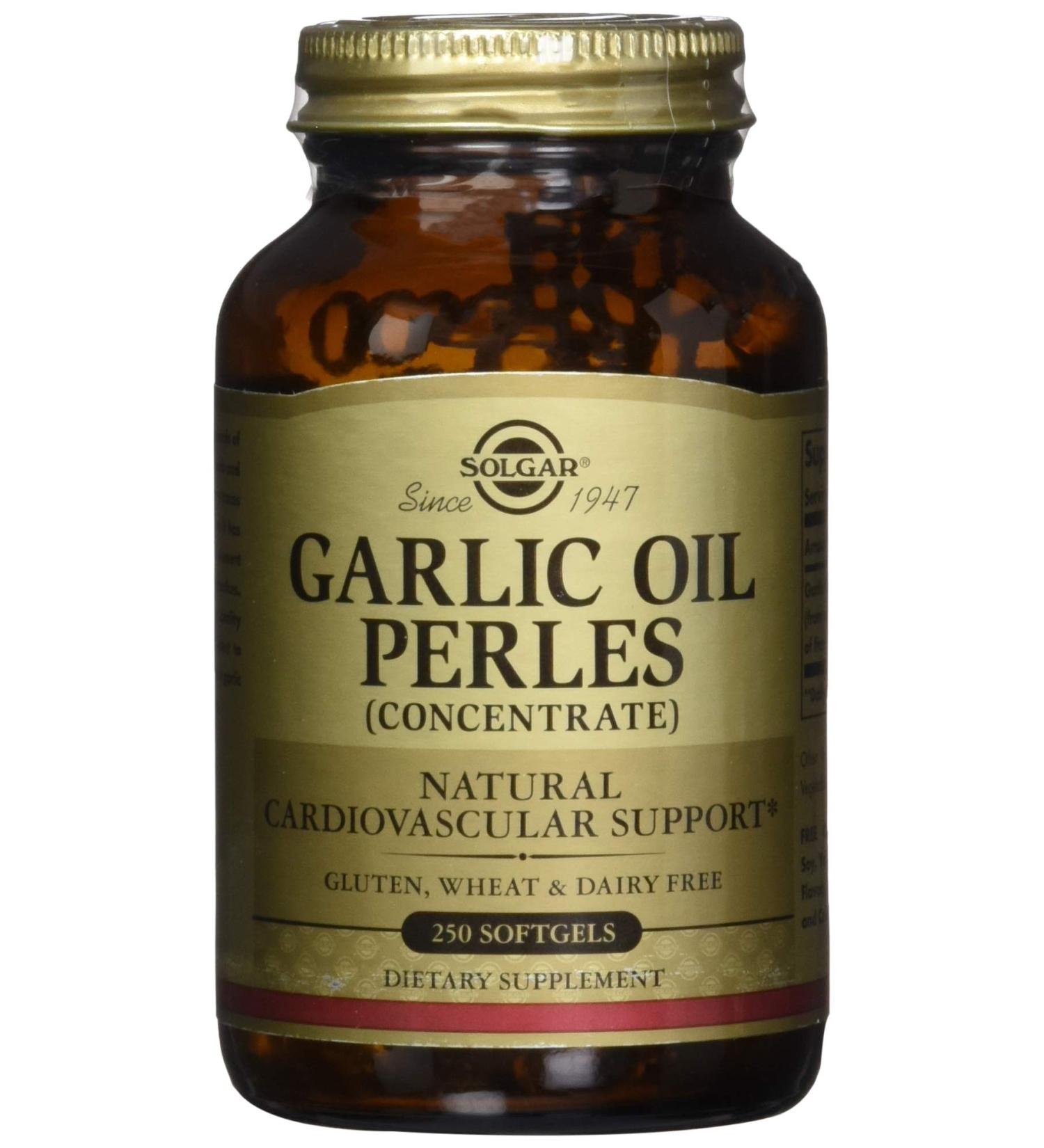 Solgar Garlic Oil Perles Concentrate - 250 Softgels for Heart Health & Immune Support - Buy Online on GoSupps.com