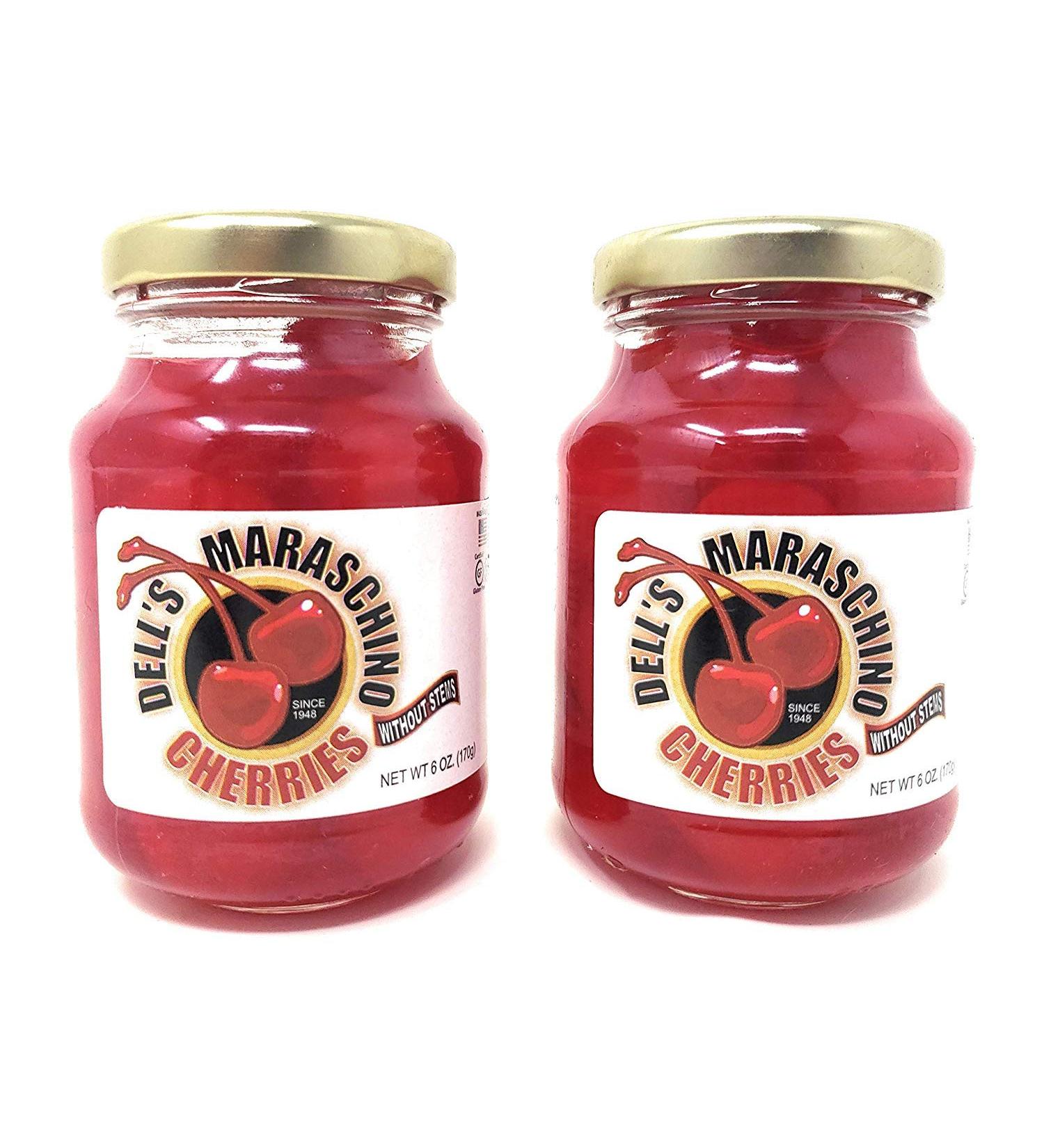 Dell's Maraschino Cherries without Stems (2 Pack, Total of 12oz)