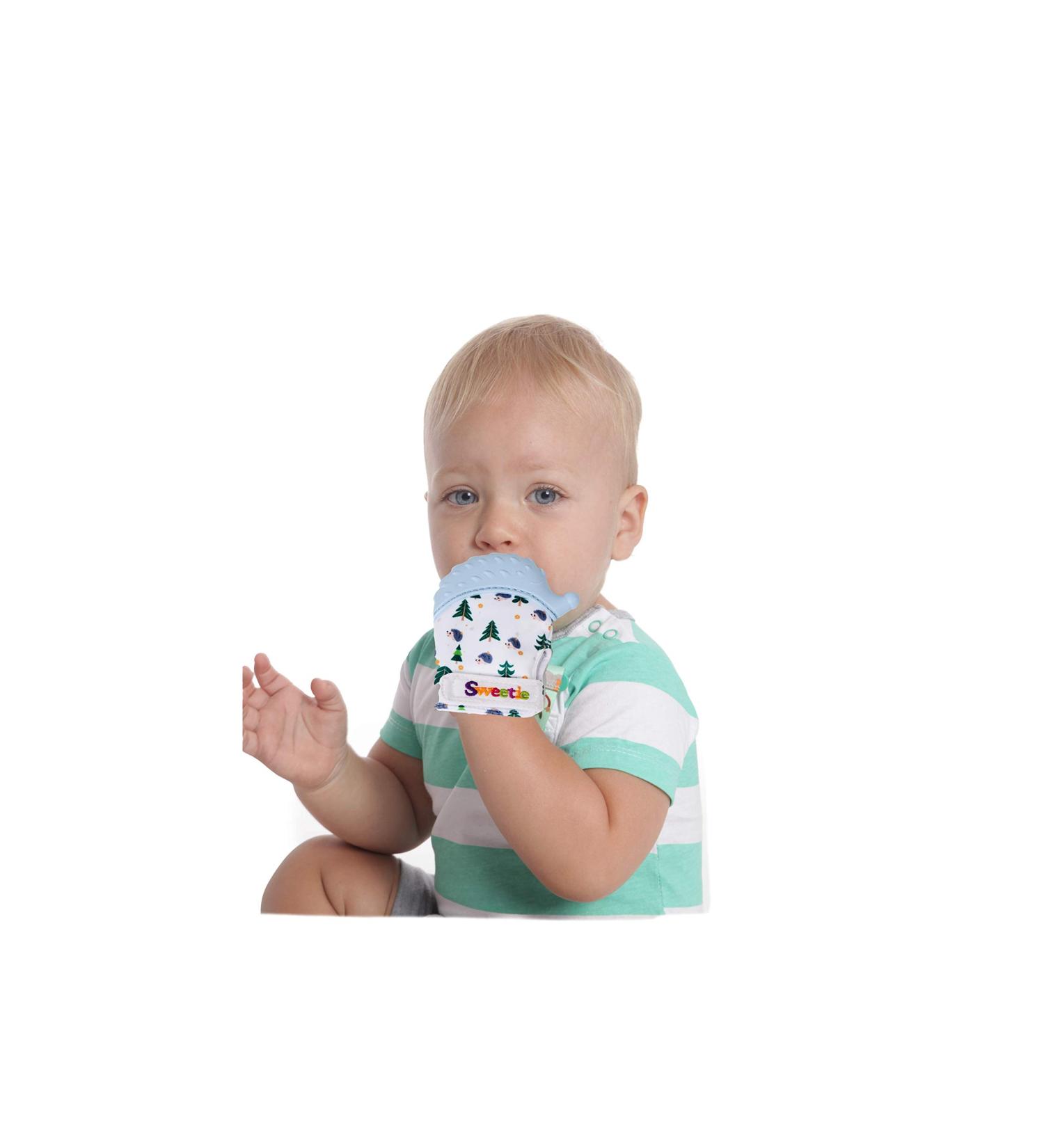 Sweetie Baby Mitten Glove Teether Toys for Baby's Silicone BPA-Free Teether for Natural Baby Blue - Buy Online on GoSupps.com