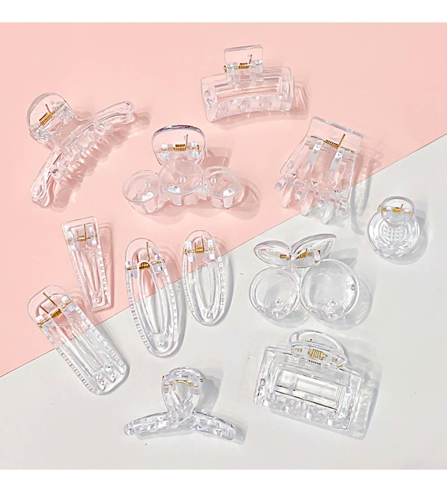 10 Pack Acrylic Hair Pins DIY Hair Accessories Hair Clamp Hair Barrette Clear Hair Grips Acrylic Material For Children DIY Hair Accessories - Buy Online on GoSupps.com