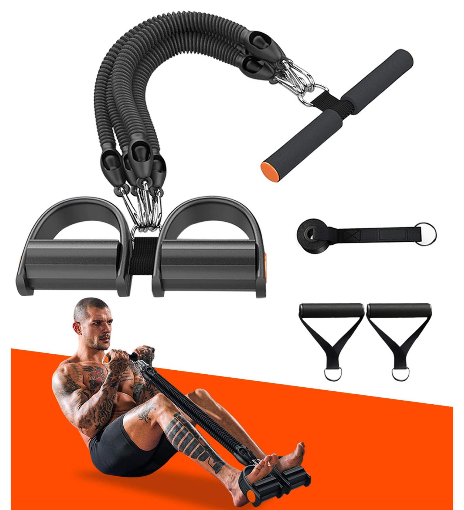 Pedal Resistance Band | Multi-Function Exercise Bands for Home Fitness - Handles for Waist Arm & Leg Training - Buy Online on GoSupps.com