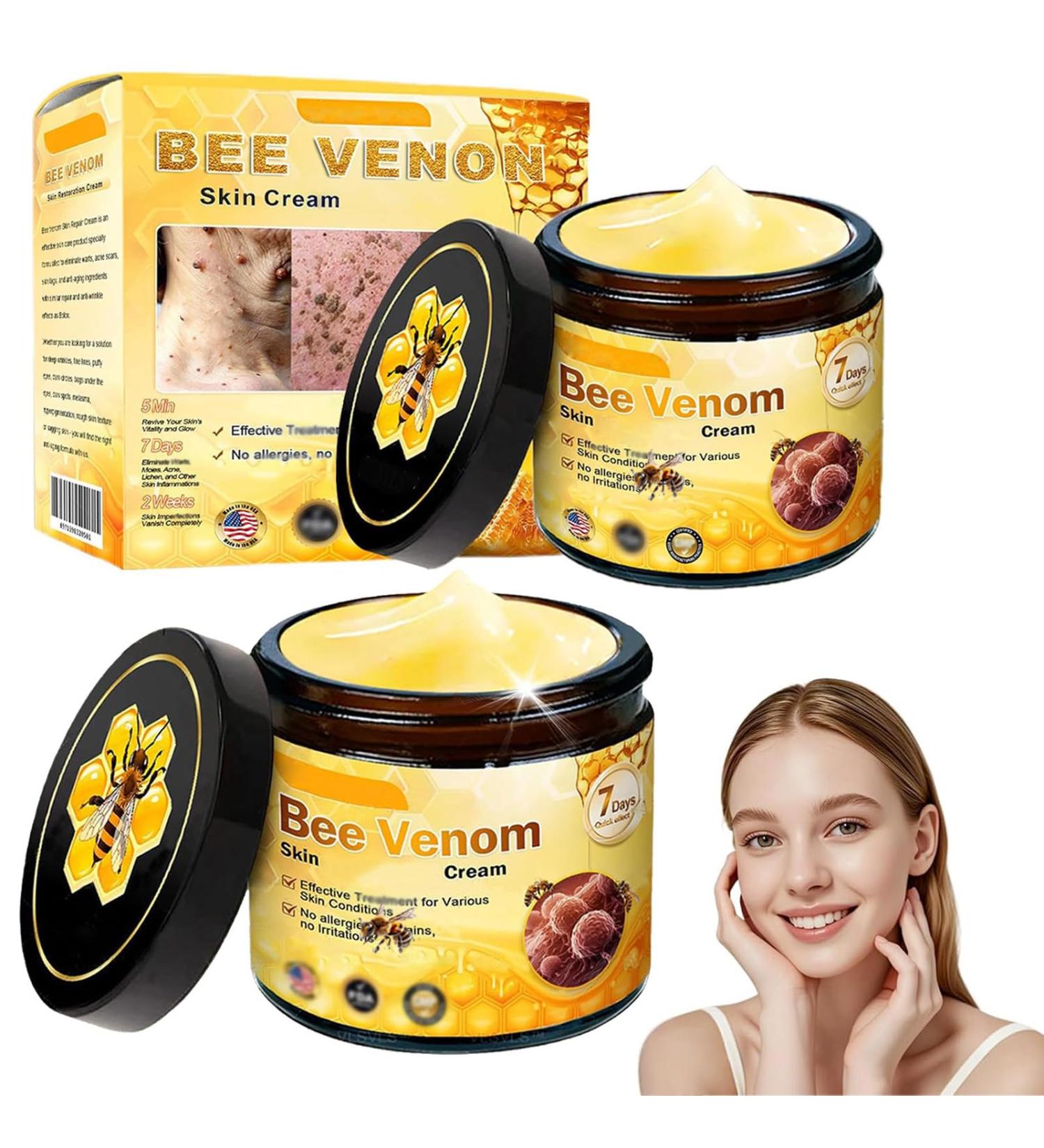 2PCS Bee Venom Skin Cream Facial Moisturizer Comprehensive Moisturizer Cream for All skin Types - Buy Online on GoSupps.com
