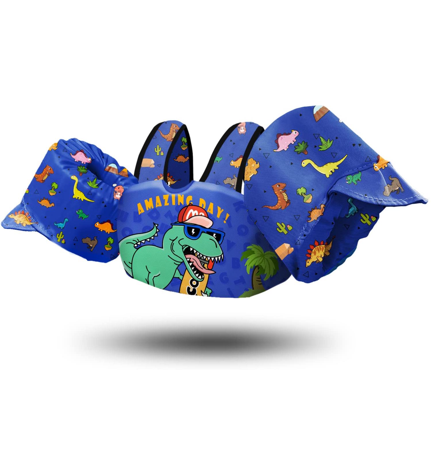 Chriffer Kids Swim Vest Life Jacket for 22-66lbs Toddler | Shoulder Harness Arm Wings | Boy/Girl Floaties for 2-7 Years | Baby B-Big Dinosaur - Buy Online on GoSupps.com