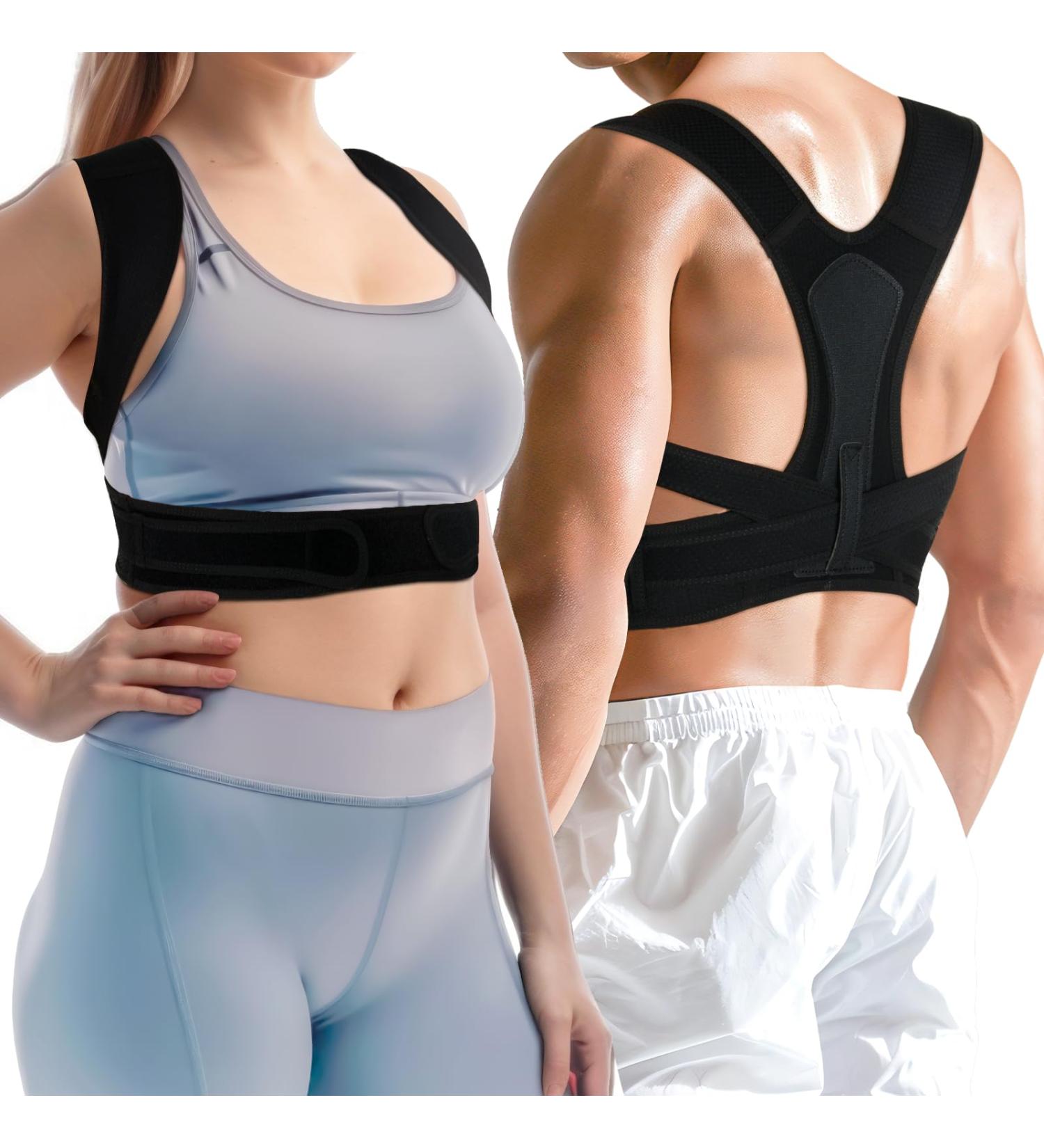 Posture Corrector for Men & Women - Adjustable Back Brace for Neck Spine & Shoulder Pain Relief - Breathable Wearable Under Clothing - Buy Online on GoSupps.com