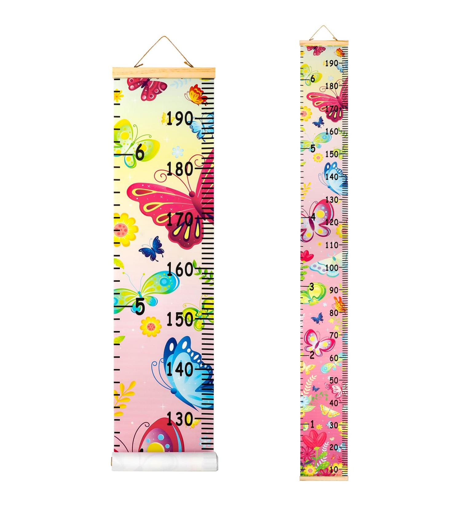HIFOT Kids Growth Chart Butterfly Canvas Wall Hanging Rulers for Boys Bedroom Decor - 74.8''* 7.87 - Buy Online on GoSupps.com