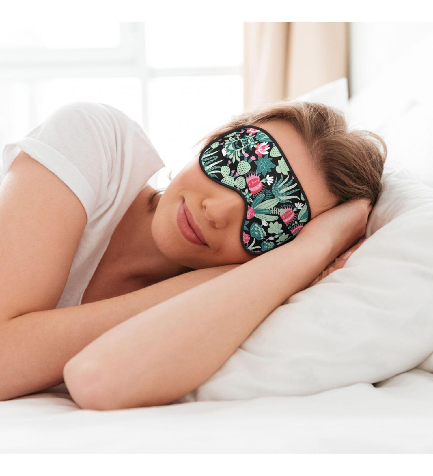 Buy Cactus Print Soft Eye Mask | Best Sleep Mask for Men & Women | Perfect for Travel & Sleeping - Buy Online on GoSupps.com