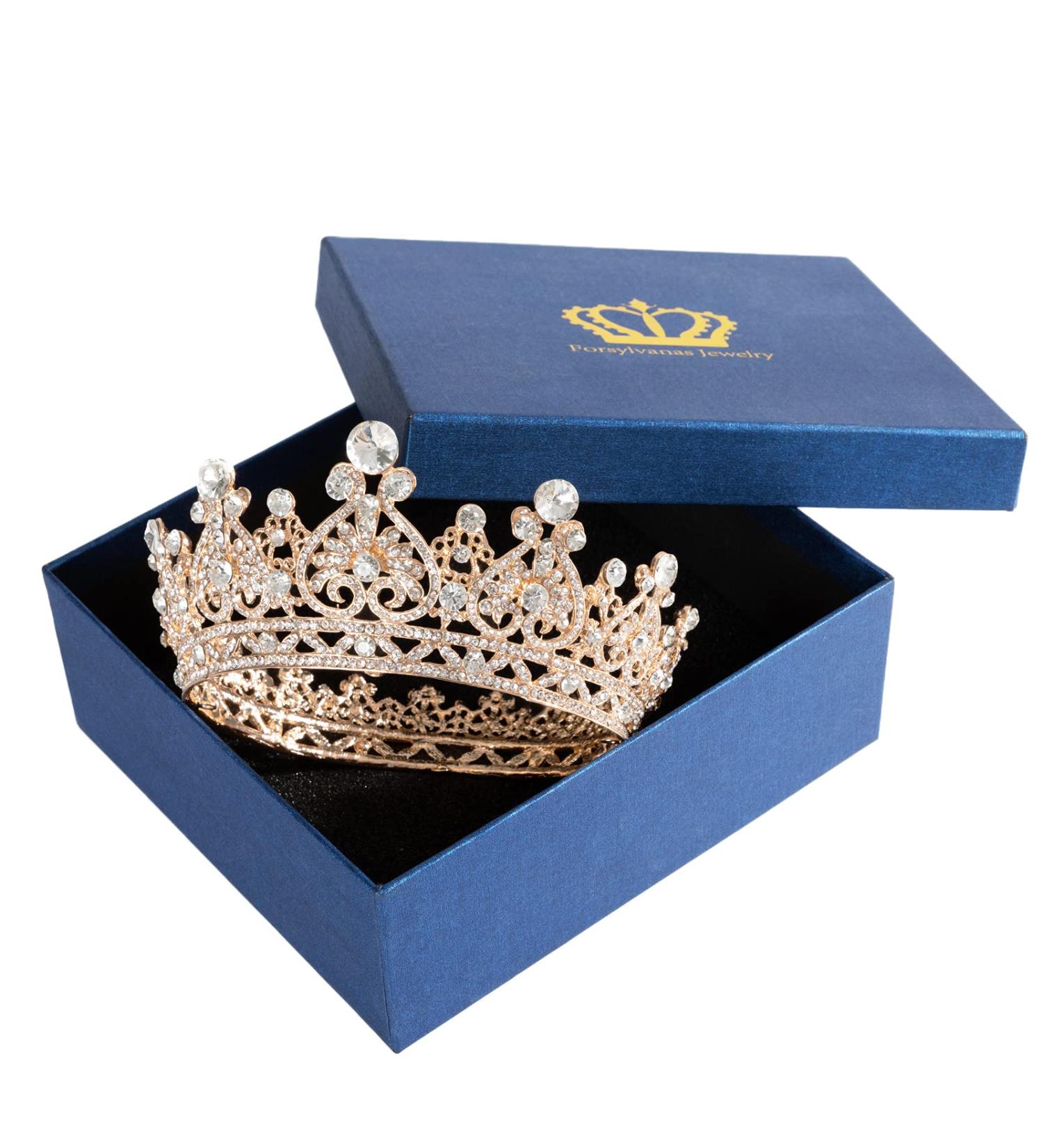 Forsylvanas Gold Queen Crown for Women - Perfect for Wedding, Birthday, Halloween & Costume Parties - Buy Online on GoSupps.com