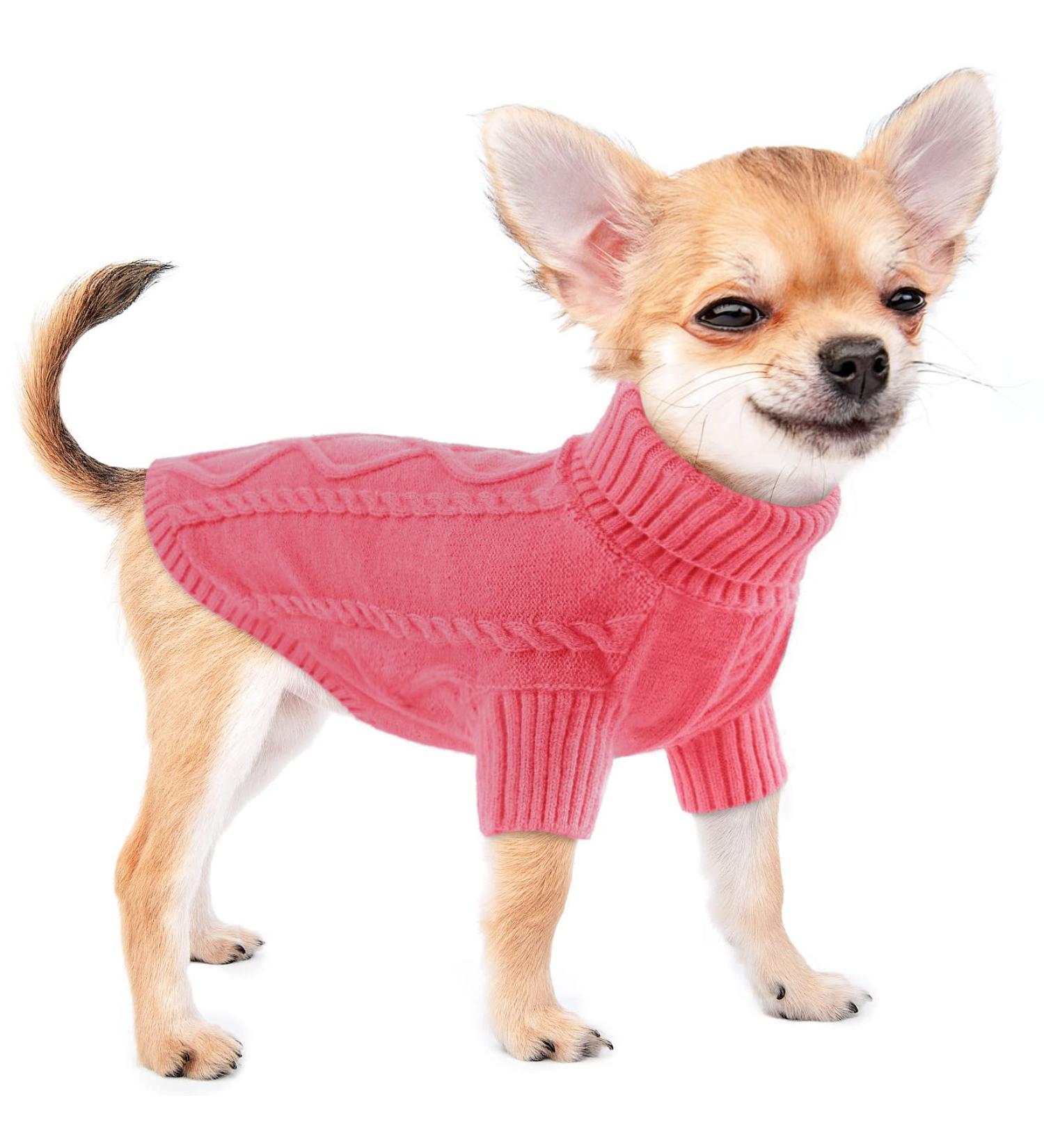 Buy Cozy Pink Dog Sweater Vest - Knit Wool Winter Coat for Small to Medium Dogs | XL Size Available - Buy Online on GoSupps.com
