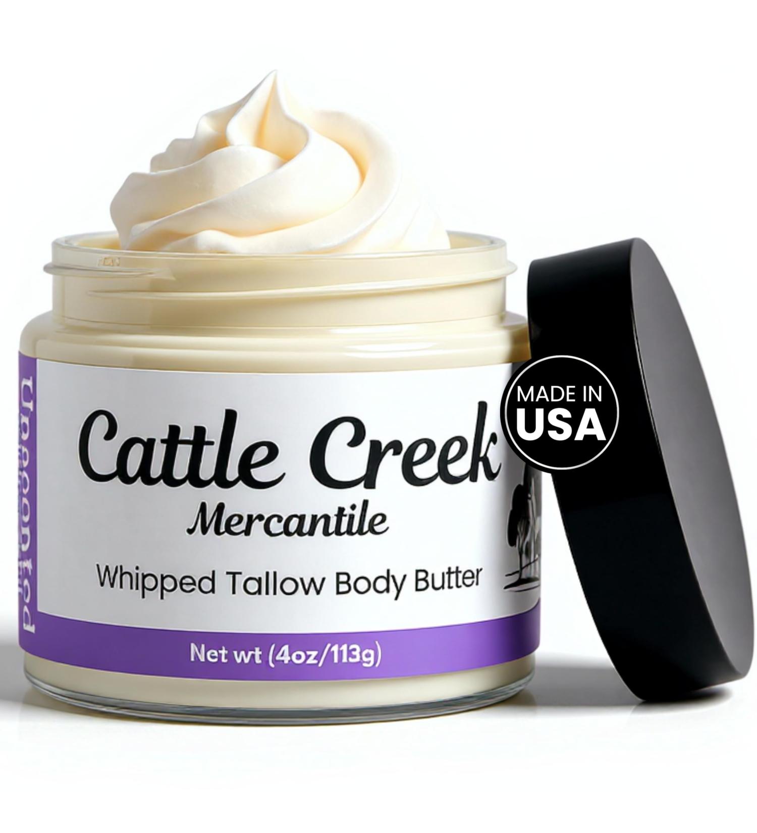 Cattle Creek Whipped Beef Tallow for Skin & Face Deeply Moisturizing Tallow Balm Natural Grass-Fed Skincare Nourishes Dry Sensitive Skin Non-Comedogenic Fast-Absorbing (4oz Lavender Vanilla) Lavender Vanilla 4 Oun  - Buy Online on GoSupps.com