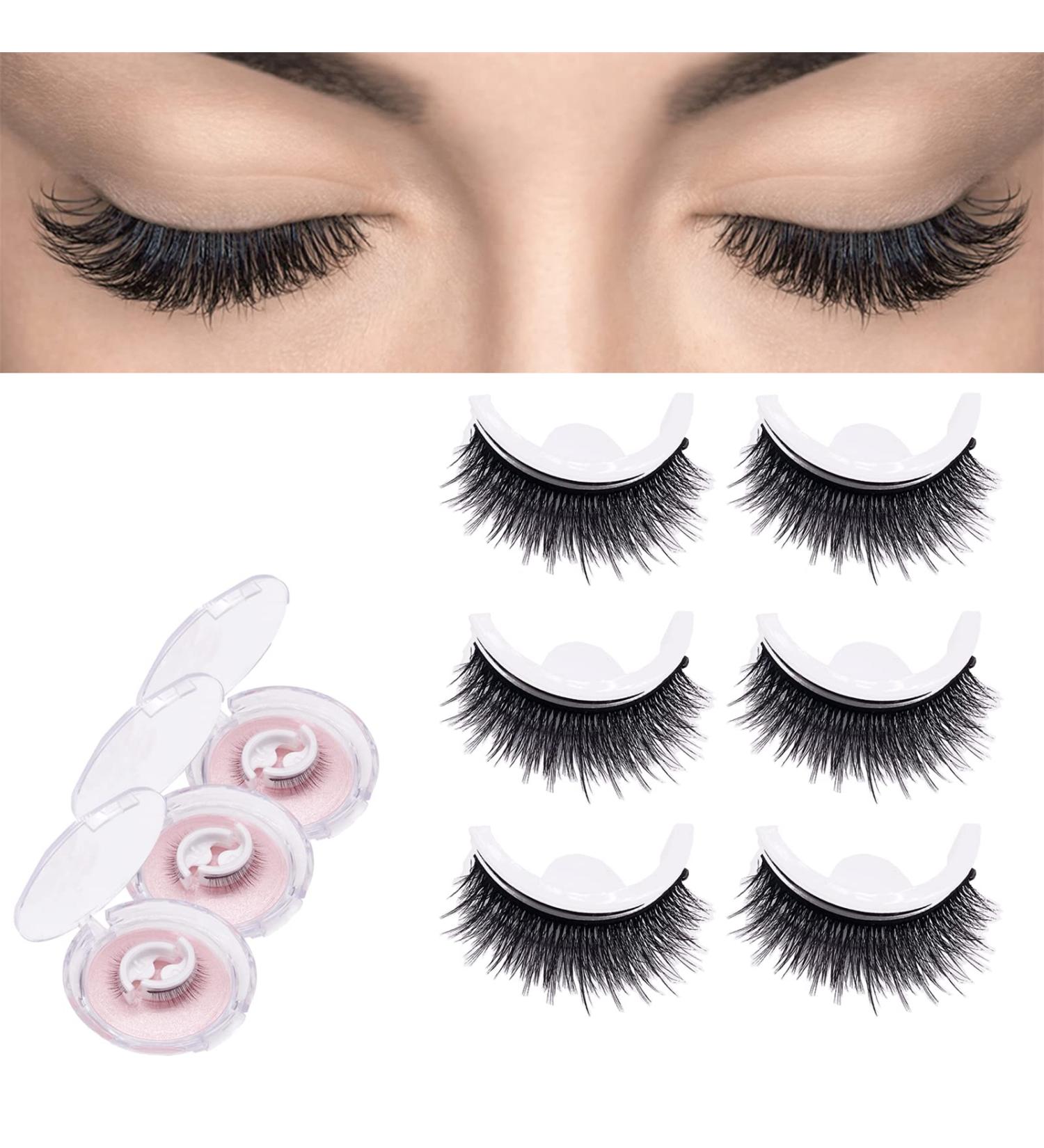 3 Pairs Reusable Self-Adhesive Eyelashes - Natural & Thick Easy to Wear Soft & Comfortable Gift for Women | International Shipping Available - Buy Online on GoSupps.com