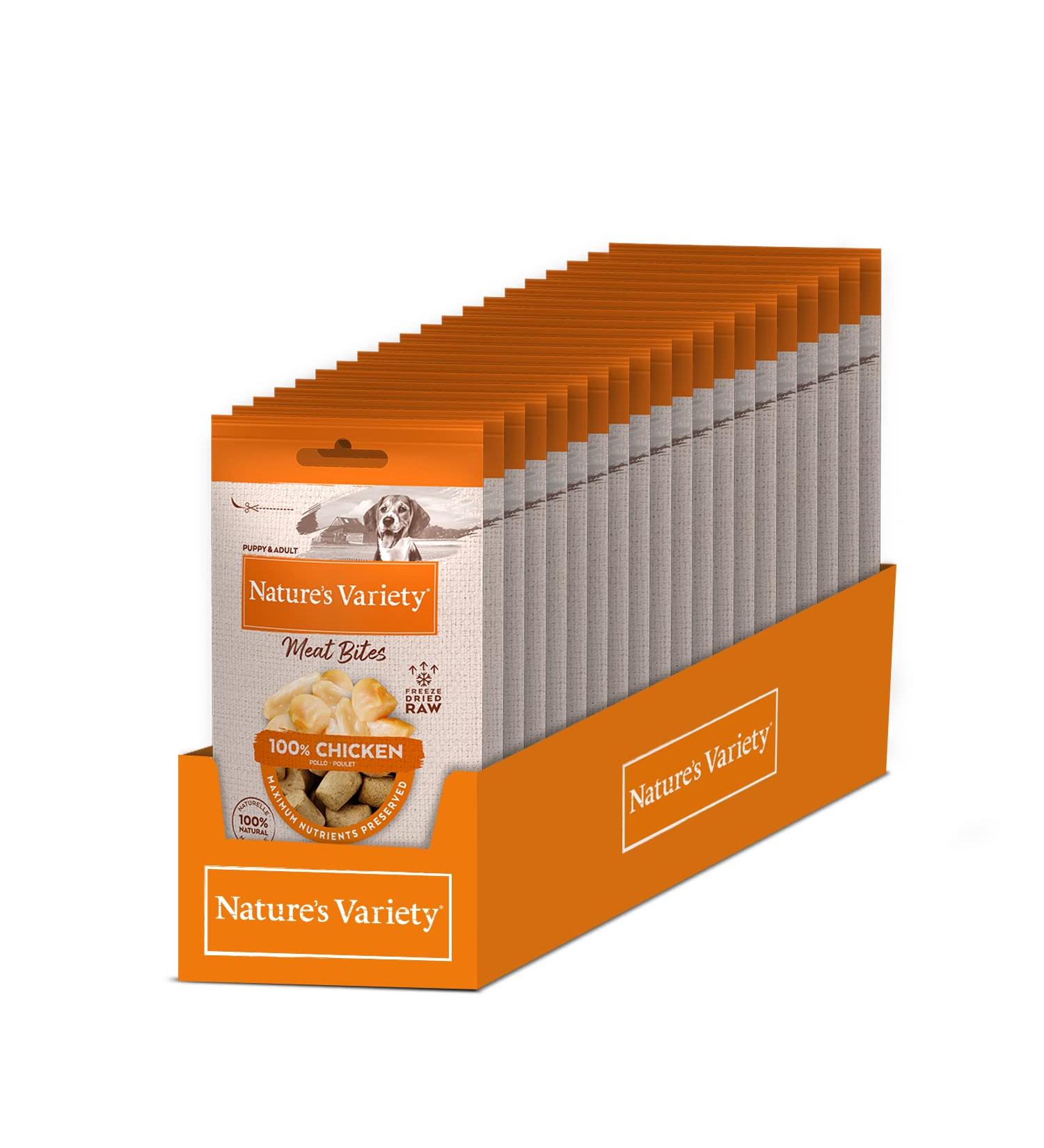 Nature's Variety Freezed Dried Chicken Bites for Dogs - Box of 20 x 20g - Total 400g - Buy Online on GoSupps.com