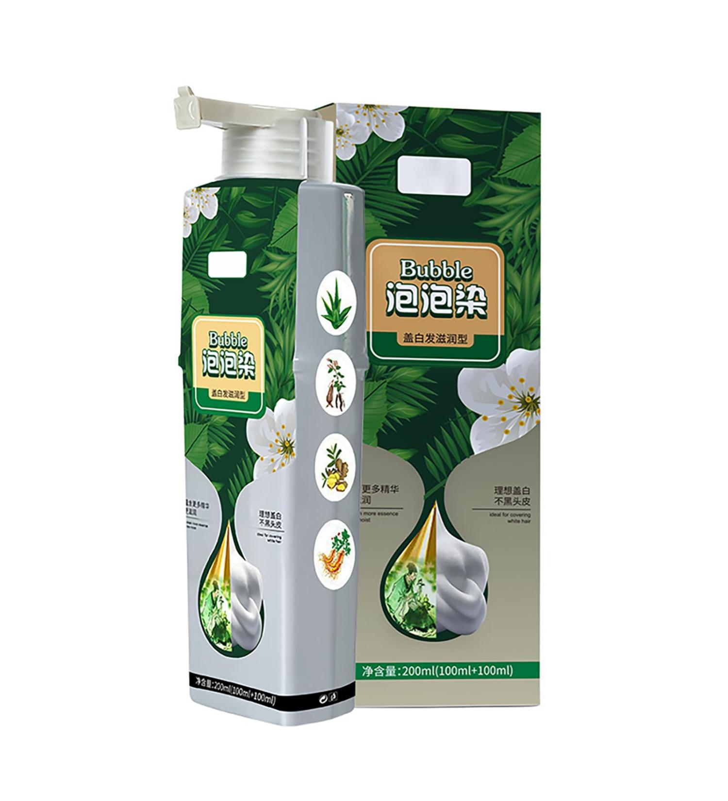Pure Plant Extract Bubble Hair Dye Shampoo - Instant Gray Hair Coverage for Men & Women - Chestnut Brown - Buy Online on GoSupps.com